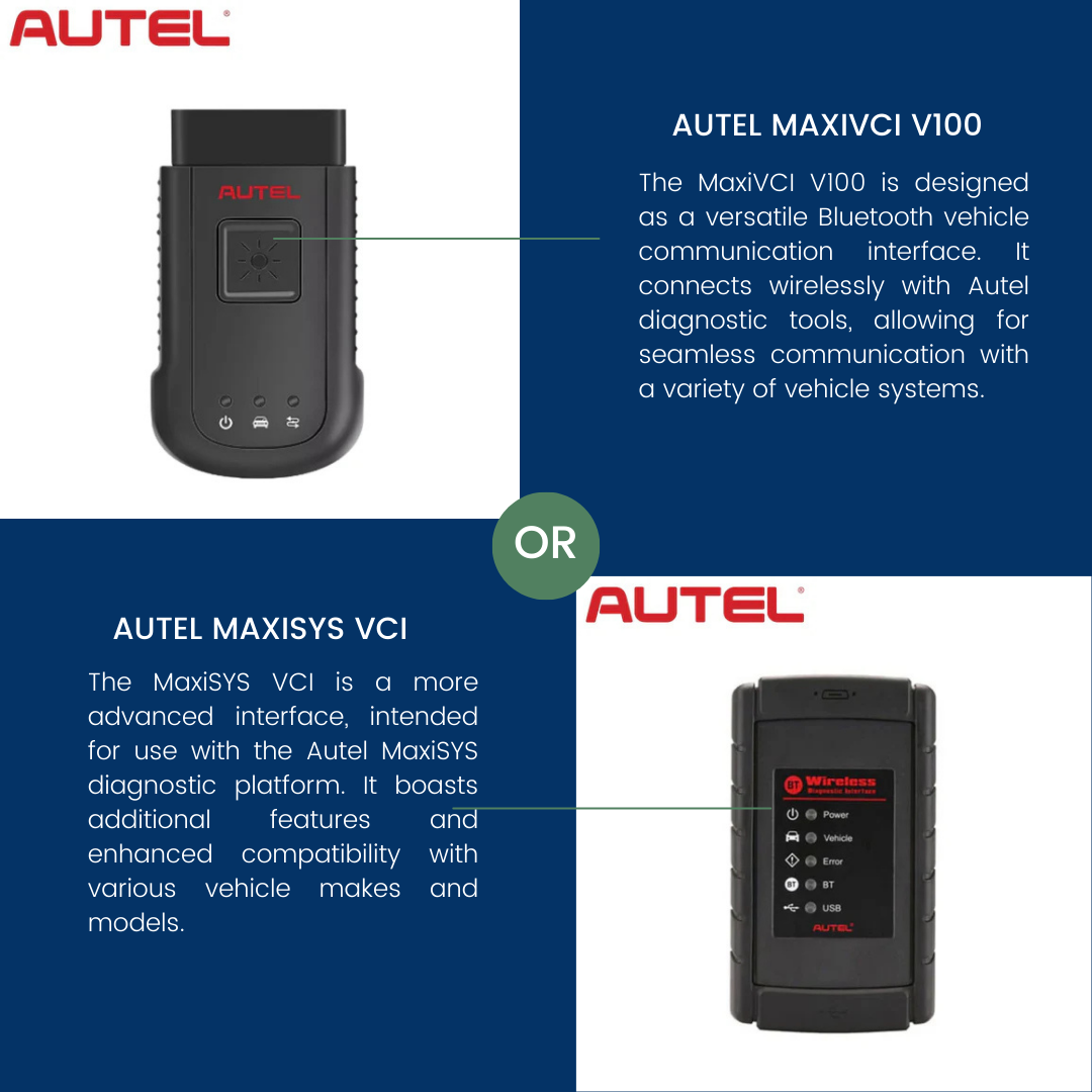 Comparing Autel MaxiVCI V100 and Autel MaxiSYS VCI: A Short Guide to Reliable communication Interfaces