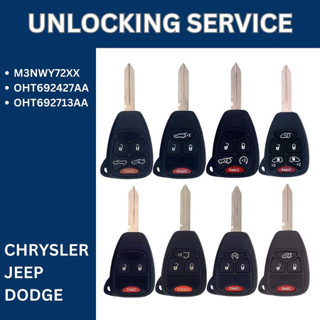 Smart Key Unlocking Service - For Chrysler, Jeep, Dodge - FCCID: M3N5WY72XX, OHT692427AA, OHT692713AA - Royal Key Supply