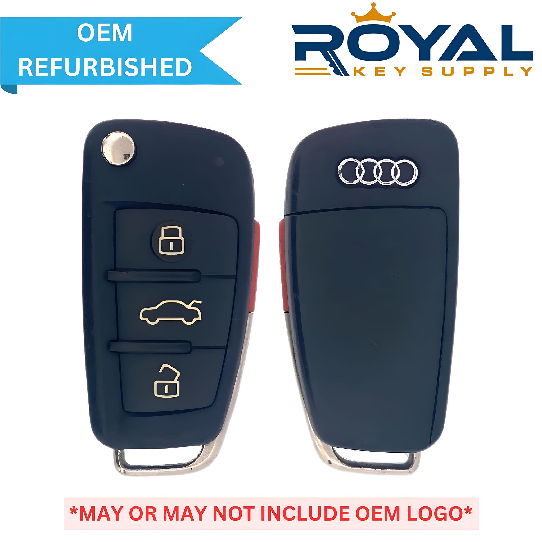 Audi Refurbished 2008-2015 A3, A4, A5, A6, Q3, Q5 Remote Flip Key 4B Trunk FCCID: IYZ 3314 PN# 4F0837220AG - Royal Key Supply