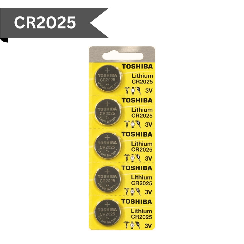 Toshiba - CR2025 - 3V Lithium Battery (5-Pack)