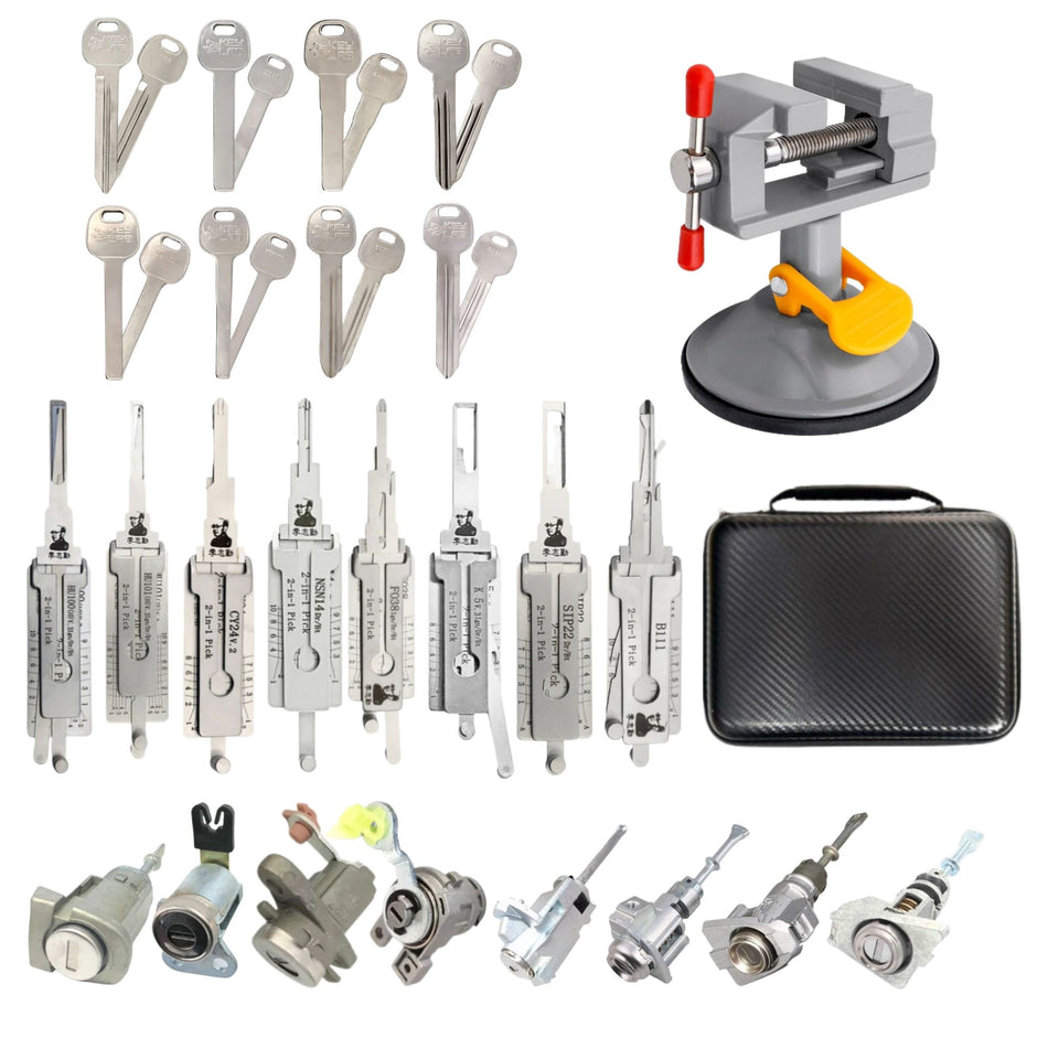 Locksmith Starter Kit - Lishi Practice Set With Locks & Test Keys (Set of 8)