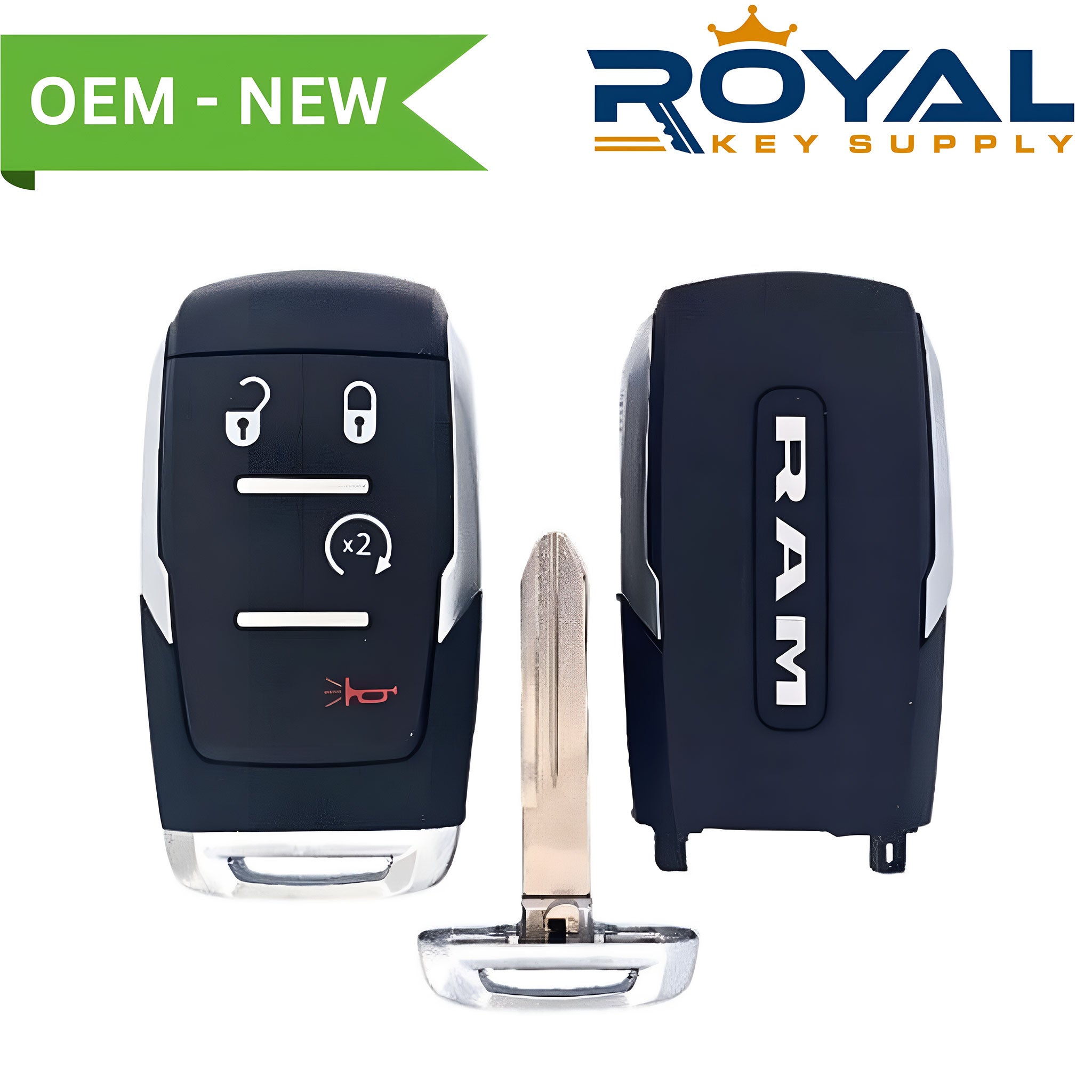 Dodge New OEM 2019-2022 Ram Smart Key 4B Remote Start FCCID: GQ4-76T PN# 68365327AB - Royal Key Supply