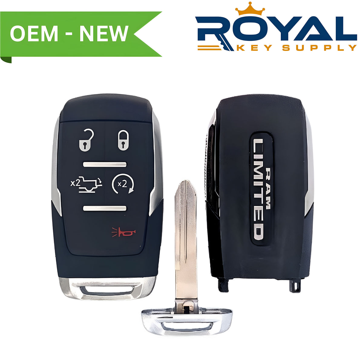 Dodge New OEM 2019-2021 Ram Smart Key 5B Remote Start/Tailgate FCCID: GQ4-76T PN# 68375457AB - Royal Key Supply