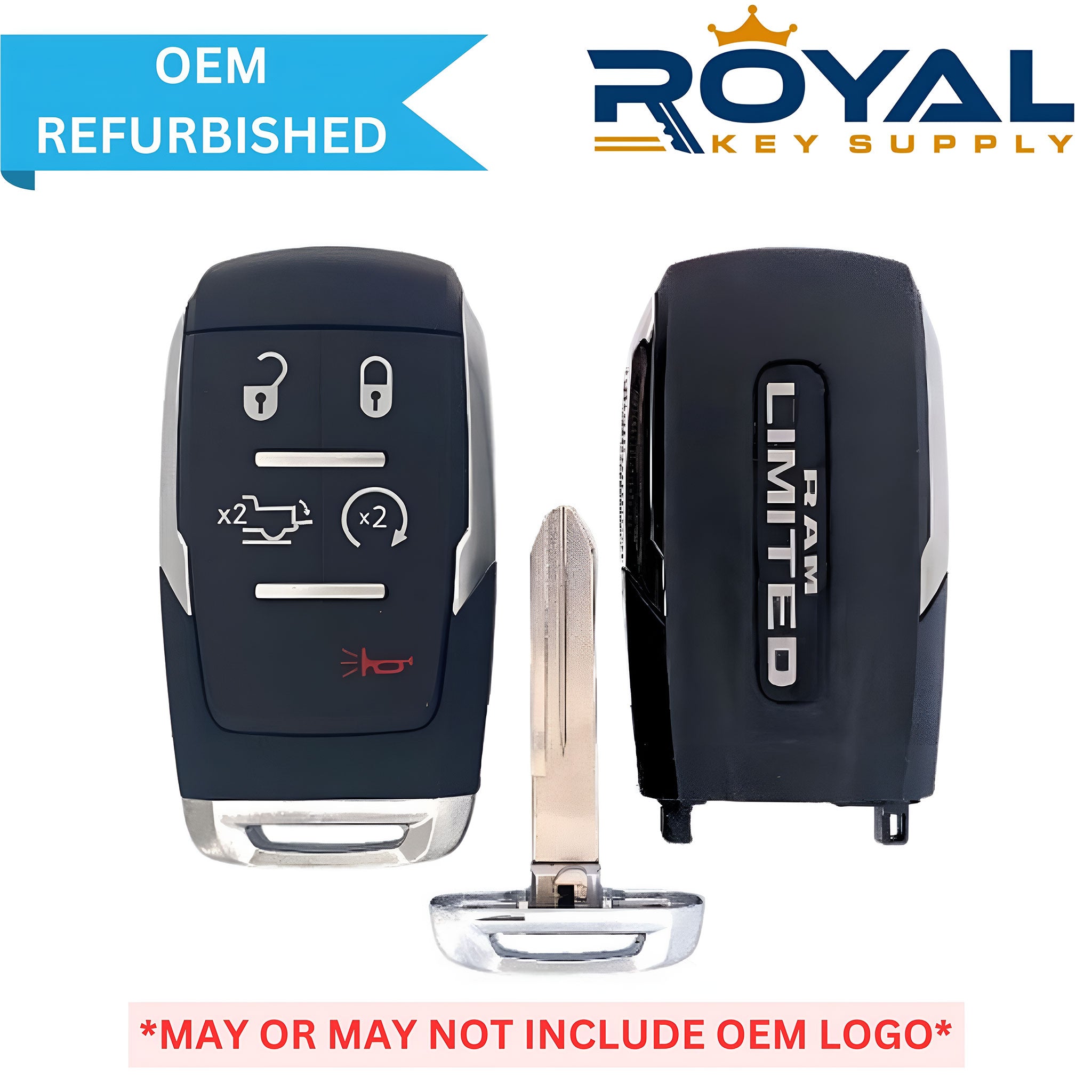 RAM Refurbished 2019-2021 2500 Limited Smart Key 5B Remote Start/Tailgate FCCID: GQ4-76T PN# 68375457AB - Royal Key Supply