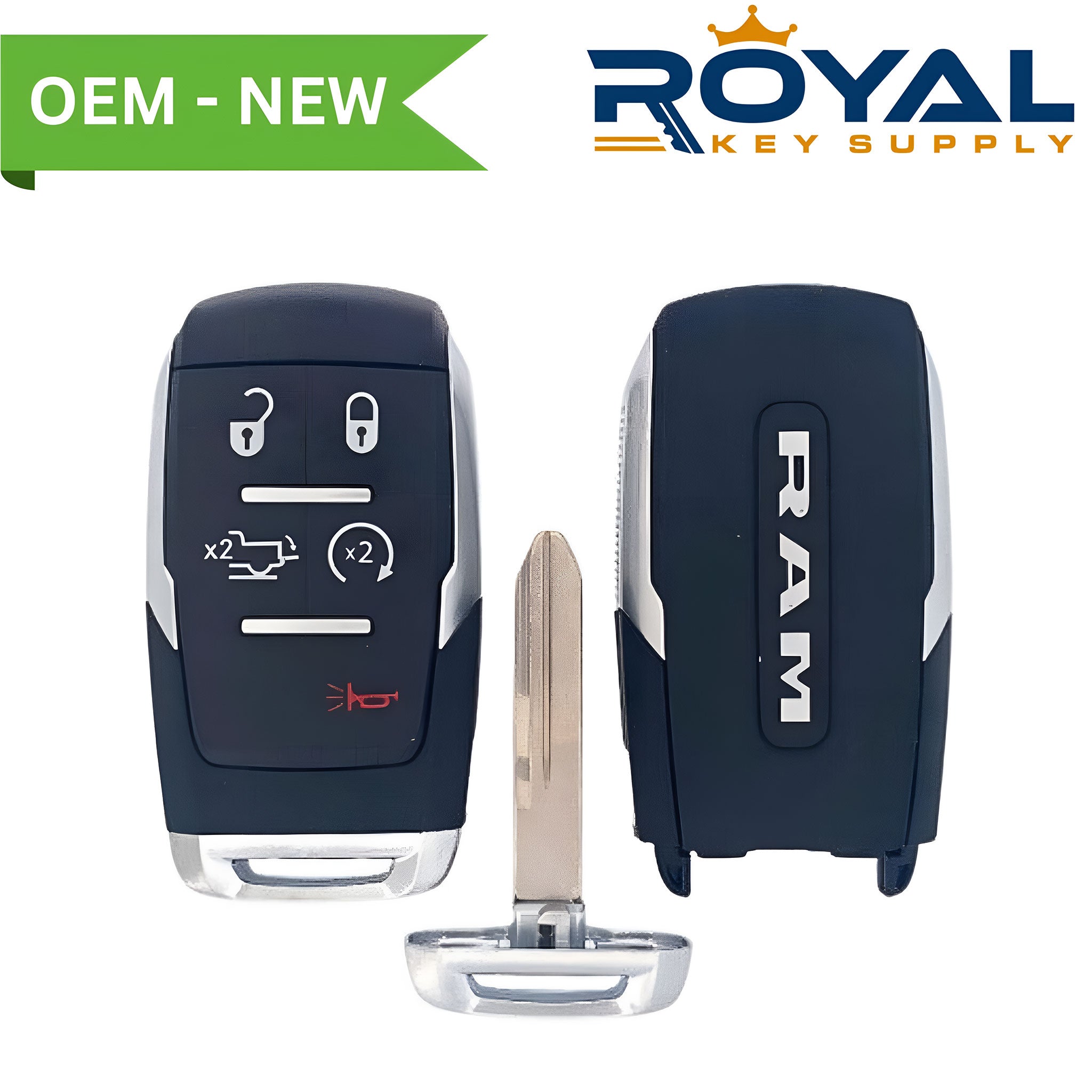 Dodge New OEM 2019-2021 RAM Smart Key 5B Remote Start/Tailgate FCCID: GQ4-76T PN# 68374994AB - Royal Key Supply