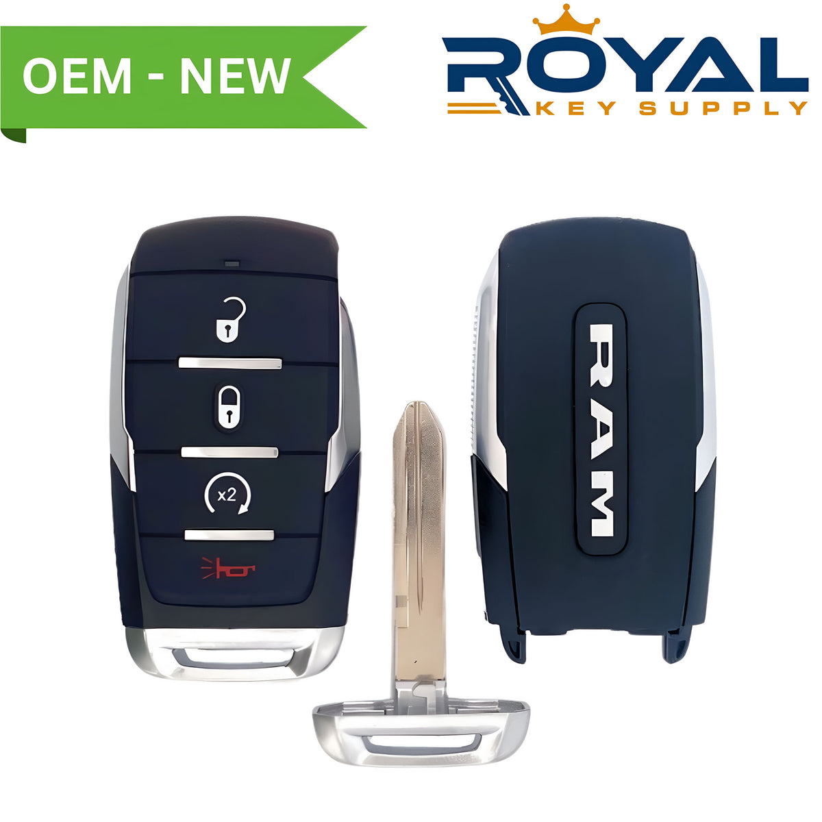 RAM New OEM 2019-2023 1500 Smart Key 4B Remote Start FCCID: OHT-4882056 PN# 68291689AD - Royal Key Supply