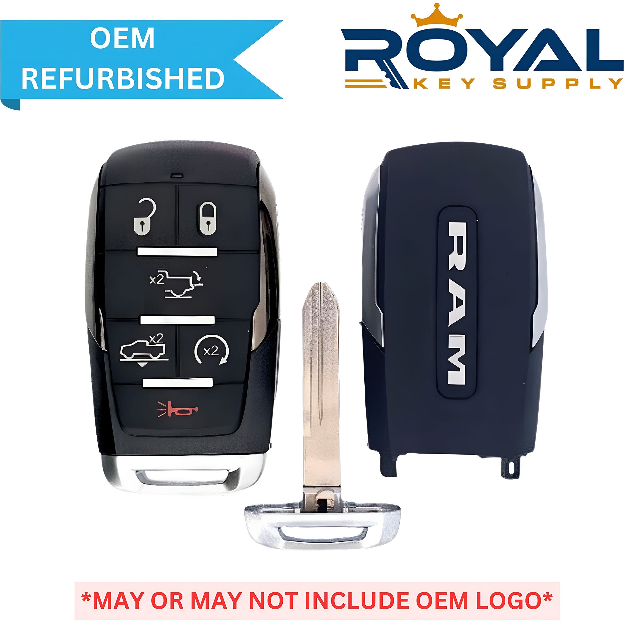 RAM Refurbished 2019-2023 1500 Smart Key 6B Air Suspension/Tailgate/Remote Start FCCID: OHT-4882056 PN# 68291692AD - Royal Key Supply