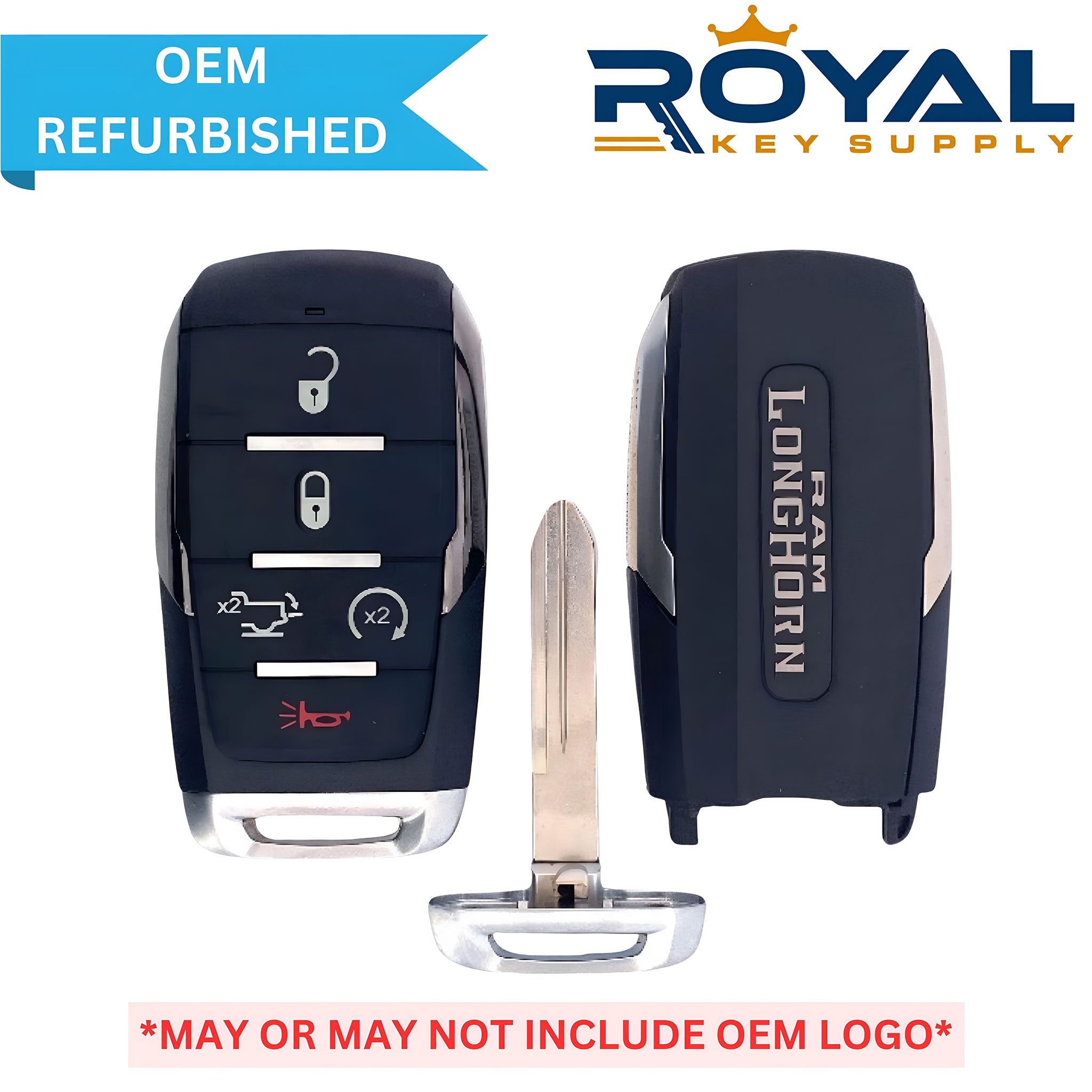 RAM Refurbished 2019-2023 1500 Longhorn Smart Key 5B Tailgate/Remote Start FCCID: OHT-4882056 PN# 68291693AD - Royal Key Supply