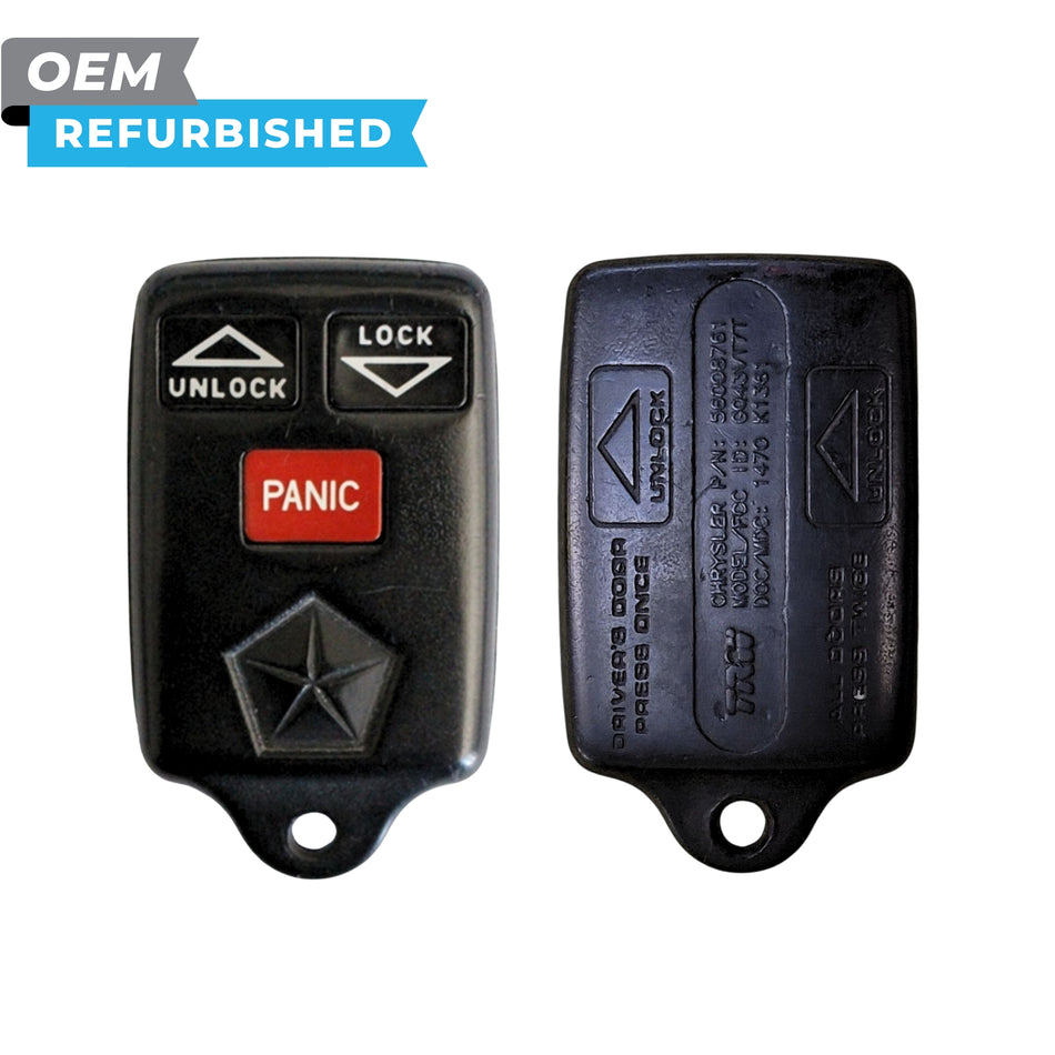 Dodge Refurbished OEM 1996-1999 Grand Caravan Keyless Entry Remote 3 Button FCCID: GQ43VT7T PN# 56008761