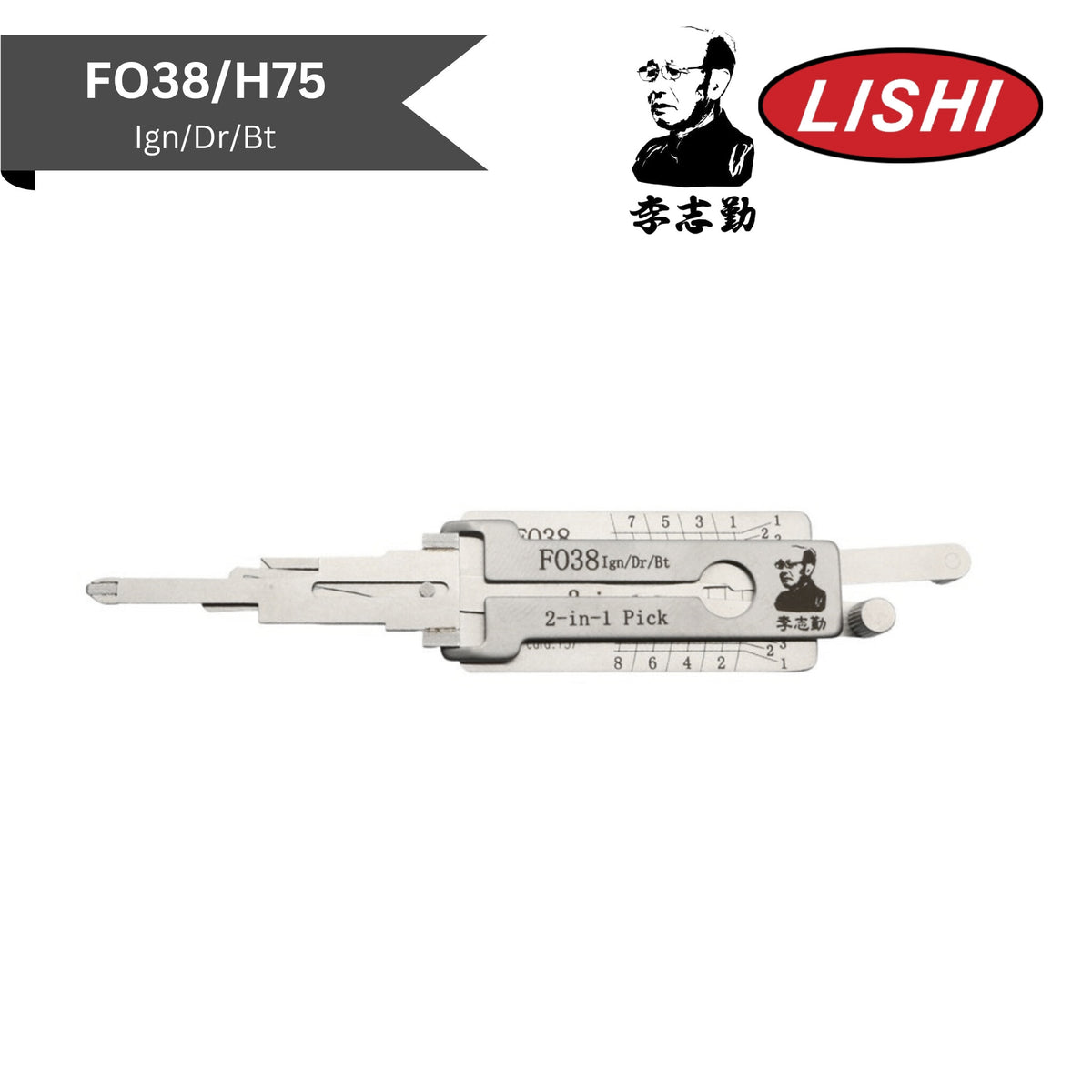 Original Lishi - Ford FO38 - 2-in-1 Pick/Decoder - AG