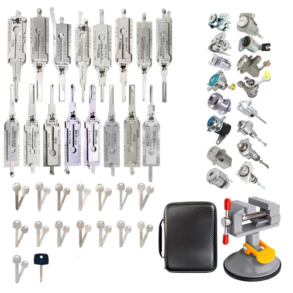 Locksmith Starter Kit - Lishi Practice Set With Locks & Test Keys (Set of 16)