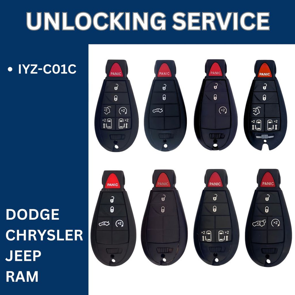 Smart Key Unlocking Service - For Chrysler, Jeep, Dodge, Ram - FCCID: IYZ-C01C - Royal Key Supply