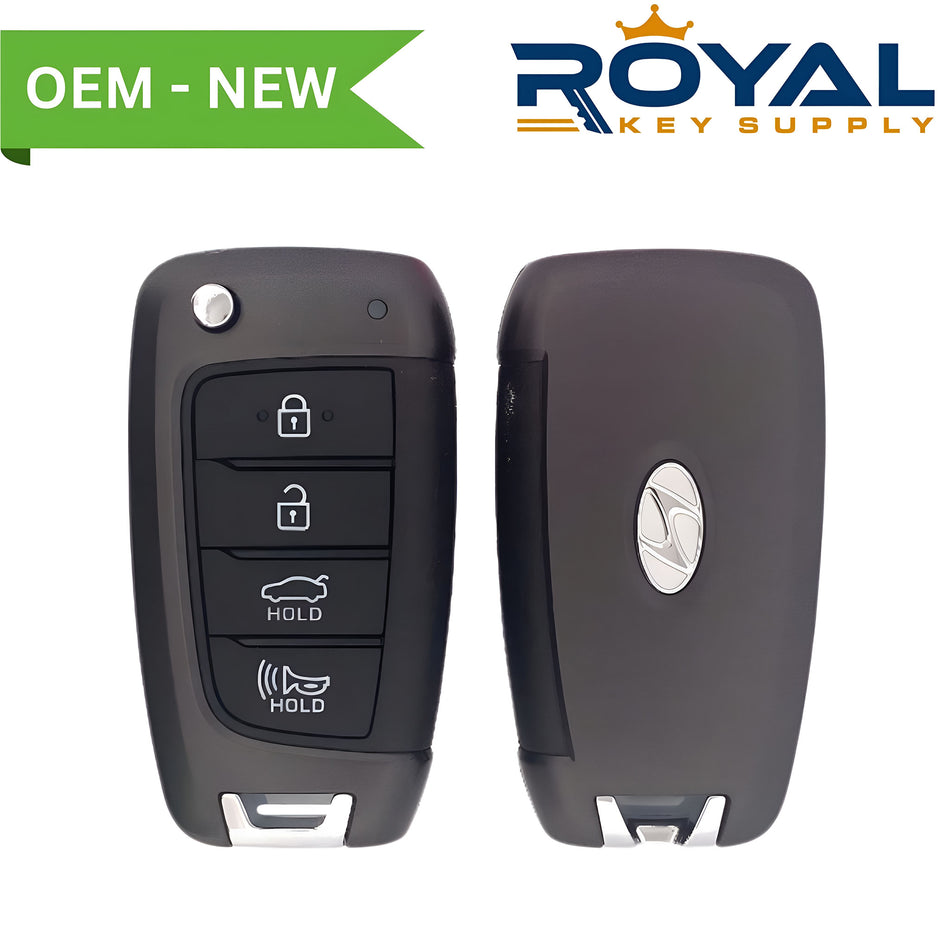 Hyundai New OEM 2021-2023 Elantra Remote Flip Key (w/ Chip) 4B Trunk FCCID: NYOMBEC4TX2004 PN# 95430-AA100 - Royal Key Supply