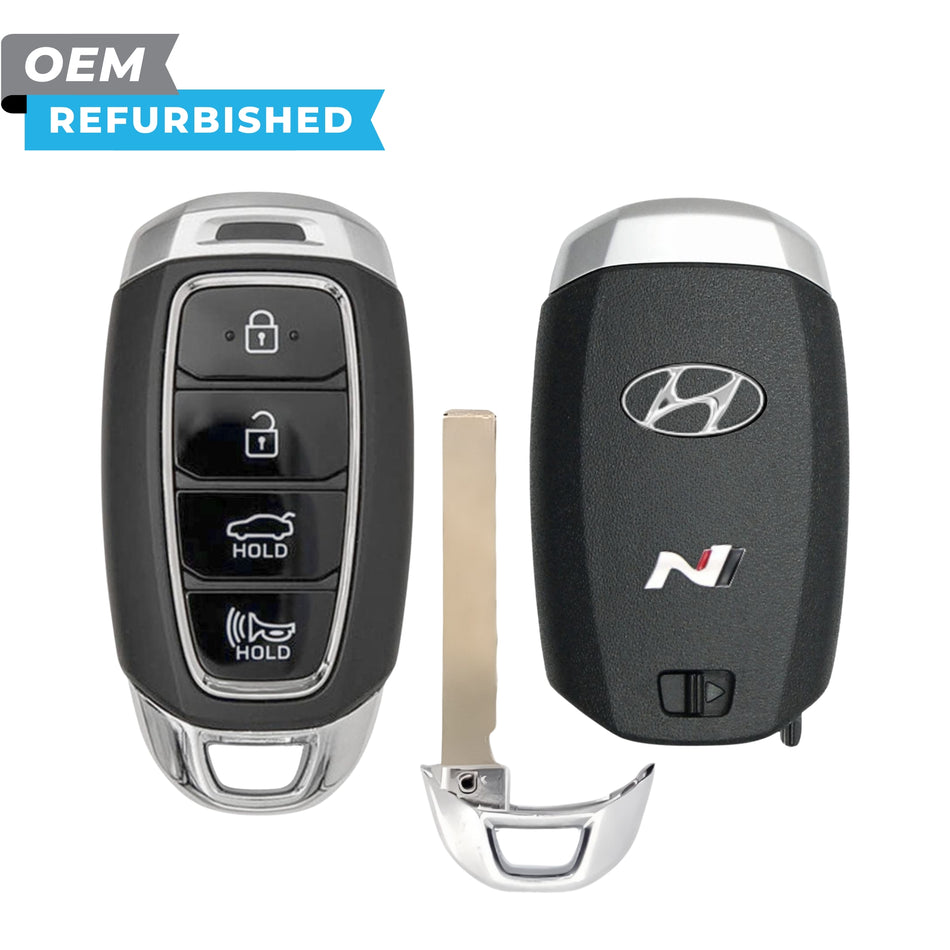 Llave inteligente original reacondicionada de Hyundai para Elantra 2021-2022 (logo N) con 4 botones y maletero, FCCID: NYOMBEC4FOB2004, n.º de pieza: 95440-IB100