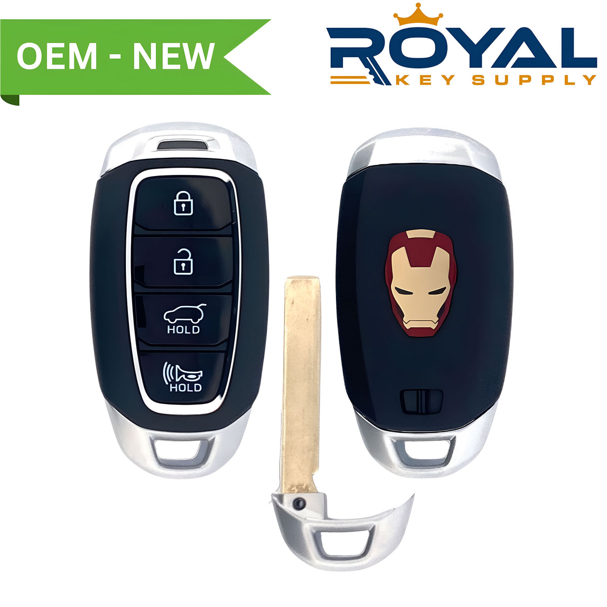 Hyundai New OEM 2018-2020 Kona Smart Key 4B Hatch FCCID: TQ8-FOB-4F18 PN# 95440-J9010 (Iron Man Logo) - Royal Key Supply