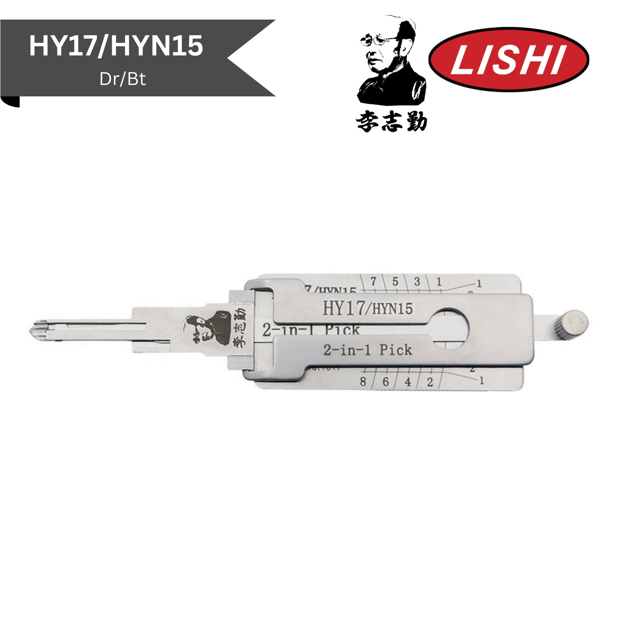 Original Lishi - Hyundai HY17/HYN15 (Dr/Bt) - 2-In-1 Pick/Decoder - AG