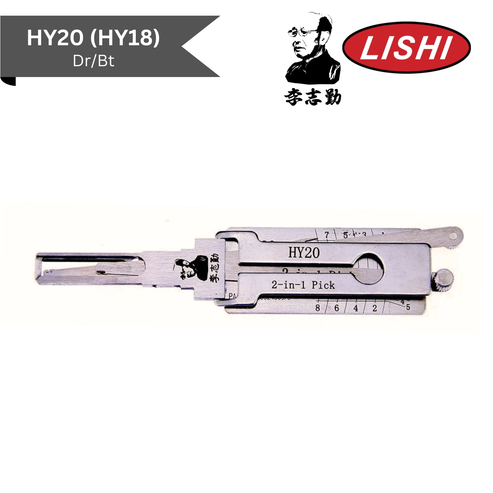 Original Lishi - Hyundai HY20/HY18 (Dr/Bt) - 2-In-1 Pick/Decoder