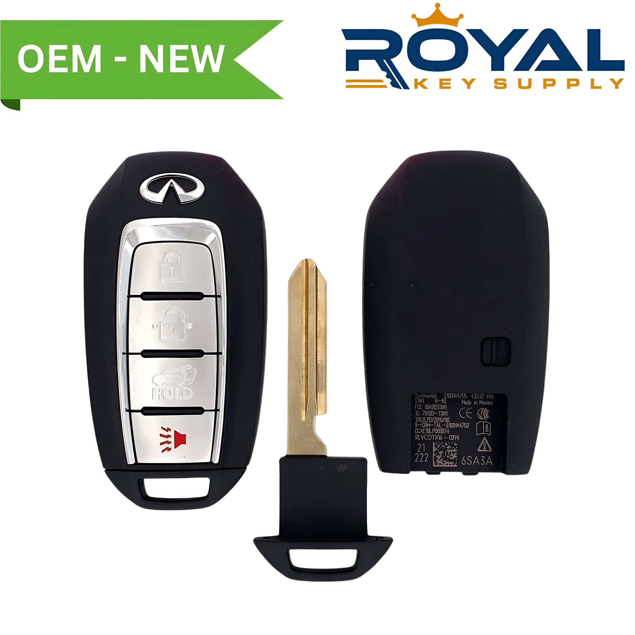 Infiniti New OEM 2019-2020 QX60 Smart Key 4B Hatch FCCID: KR5TXN7 PN# 285E3-9NR4A - Royal Key Supply