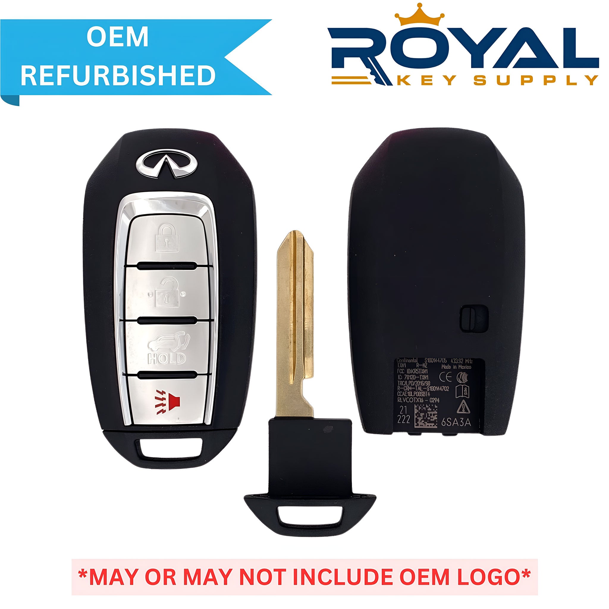 Infiniti Refurbished 2019-2020 QX60 Smart Key 4B Hatch FCCID: KR5TXN7 PN# 285E3-9NR4A - Royal Key Supply