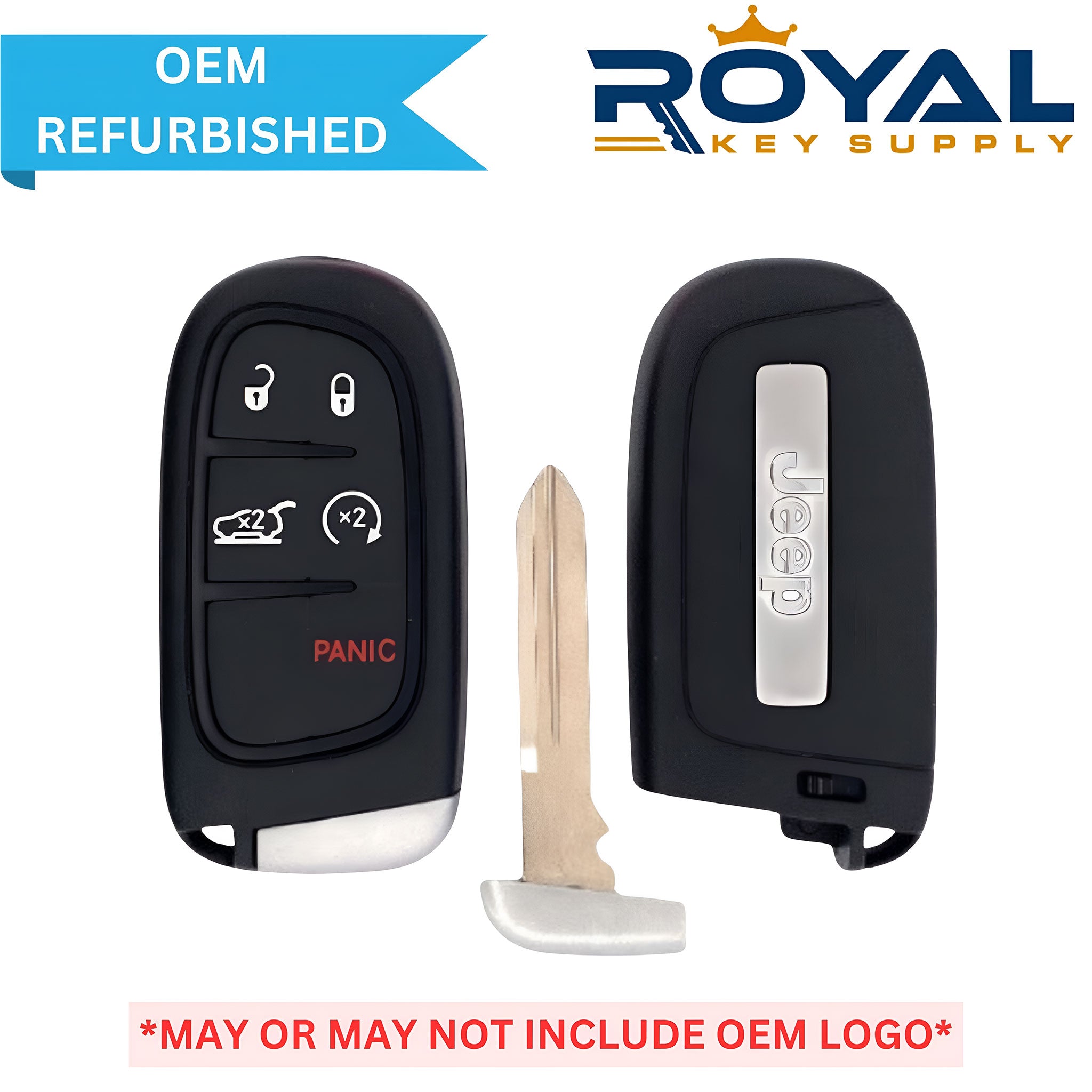 Jeep Refurbished 2014-2021 Cherokee Smart Key 5B Hatch/Remote Start FCCID: GQ4-54T PN# 68141580AF - Royal Key Supply