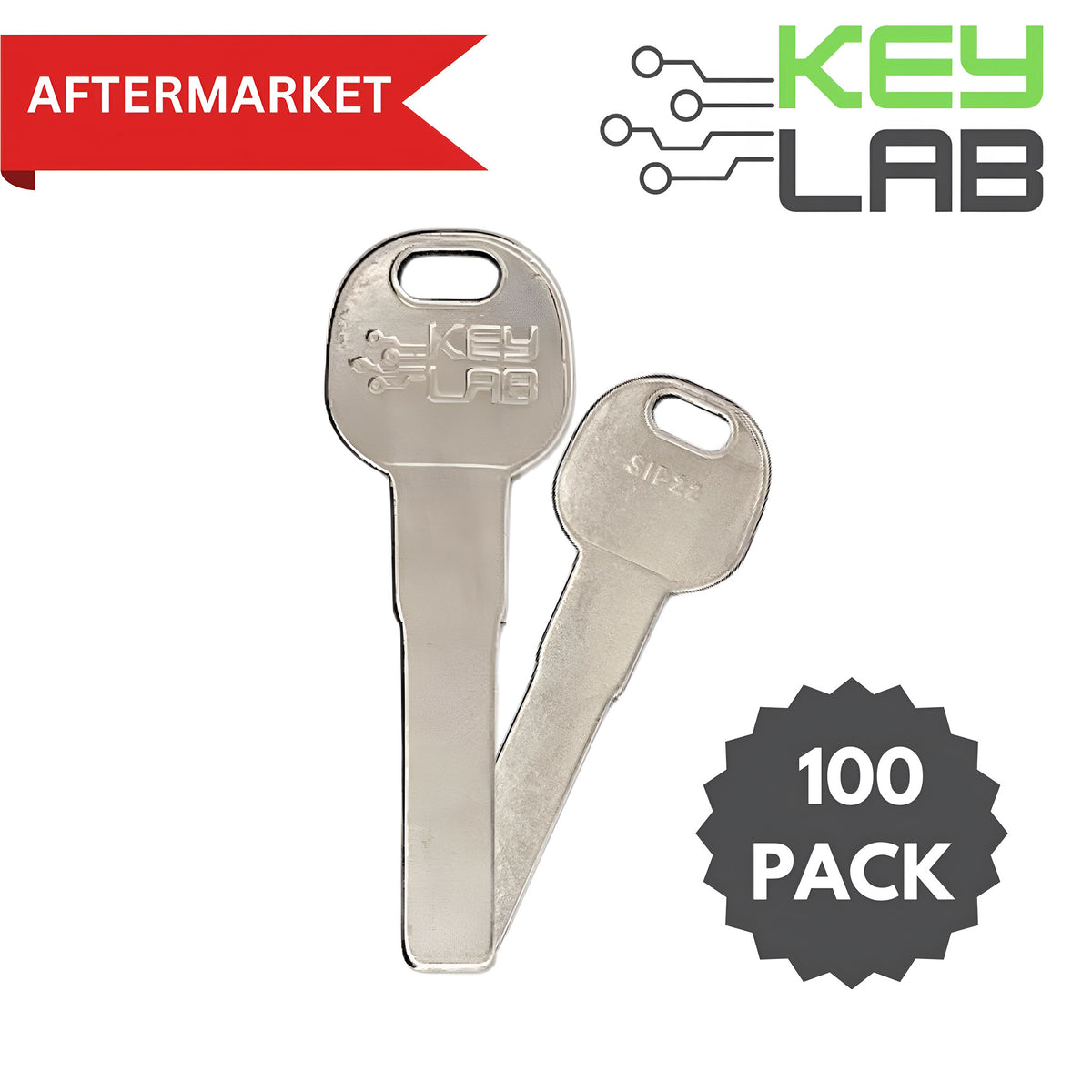 Jeep/Dodge/Fiat Aftermarket 2012-2019 Renegade, Compass, Promaster, Fiat 500 Metal Key SIP22 (Pack of 100) - Royal Key Supply