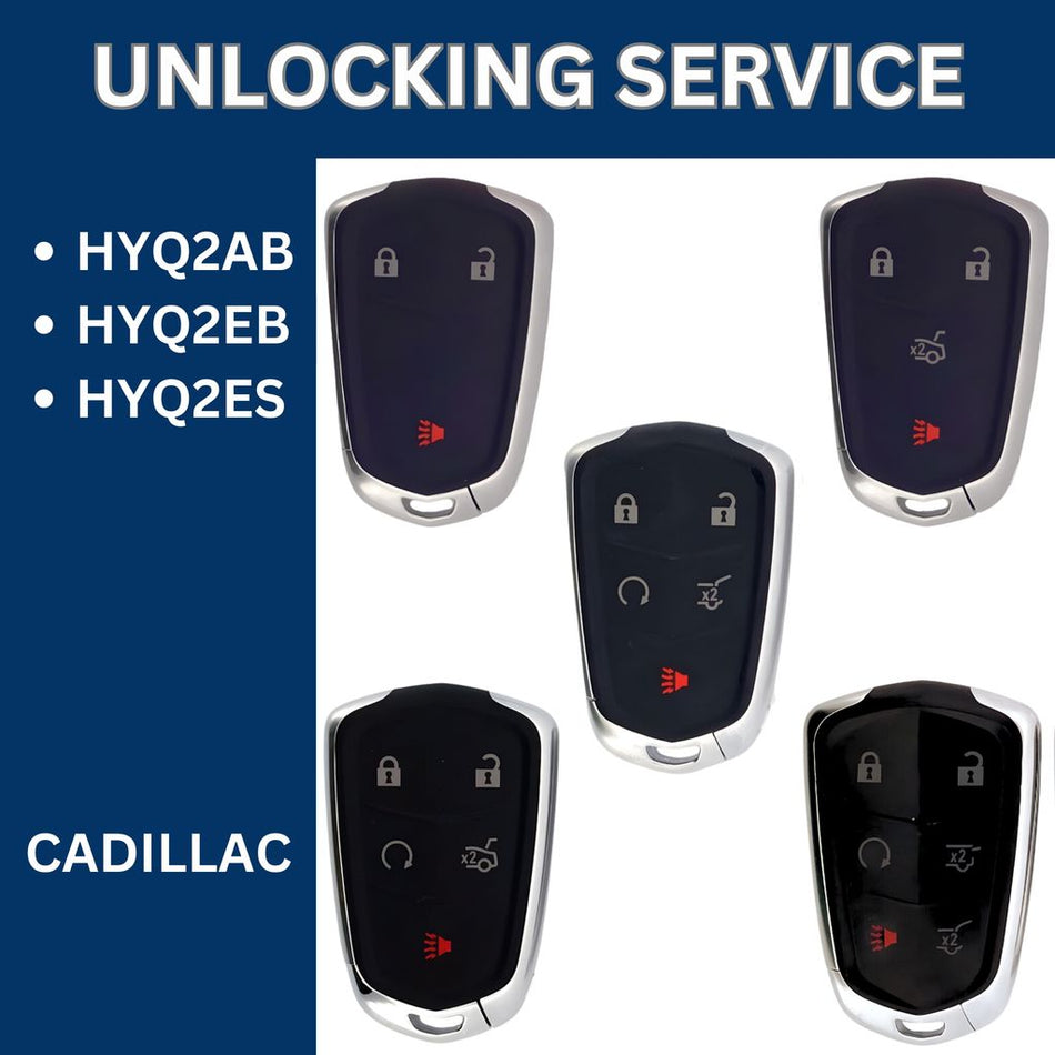 Smart Key Unlocking Service - For Cadillac - FCCID: HYQ2AB, HYQ2EB, HYQ2ES - Royal Key Supply