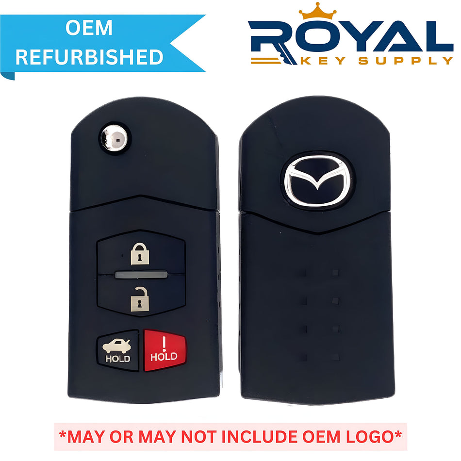 Mazda Refurbished 2009-2015 Mazda 3/6, Miata MX 5  Remote Flip Key 4B Trunk FCCID: BGBX1T478SKE125-01 PN# BBM4-67-5RY - Royal Key Supply