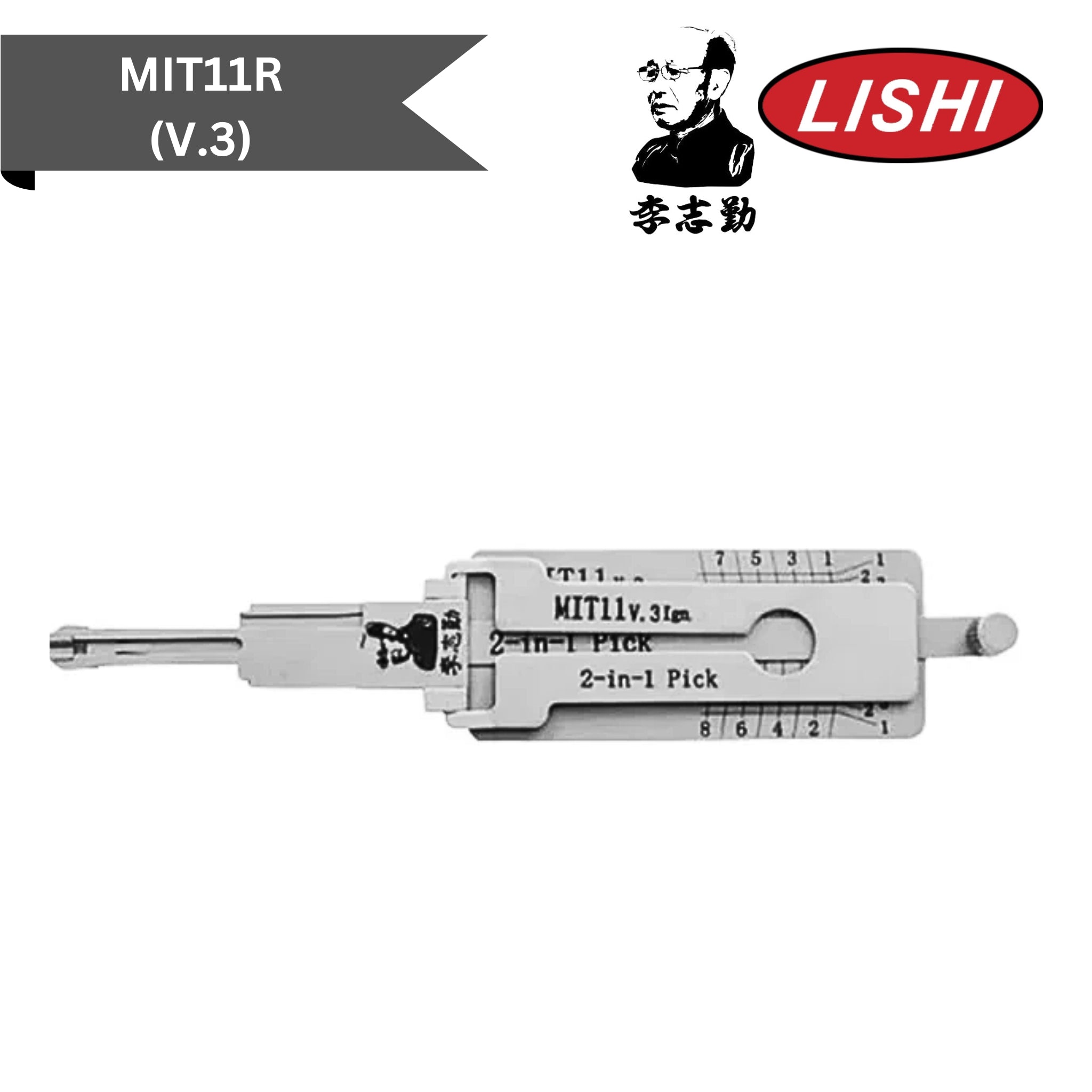 Original Lishi - Mitsubishi MIT11R (V.3) - 2-In-1 Pick/Decoder - AG - Royal Key Supply