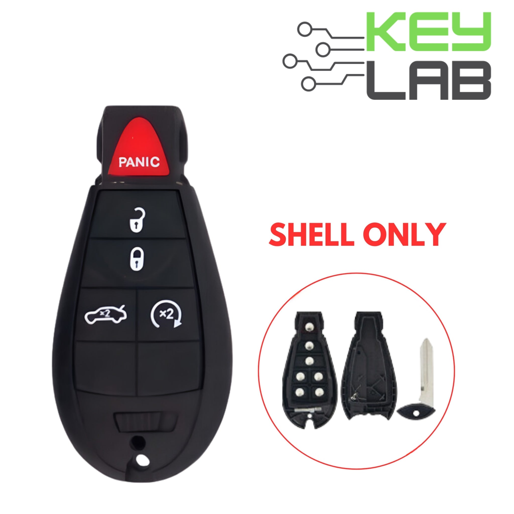 Dodge 2008-2019 Fobik Key SHELL for IYZ-C01C