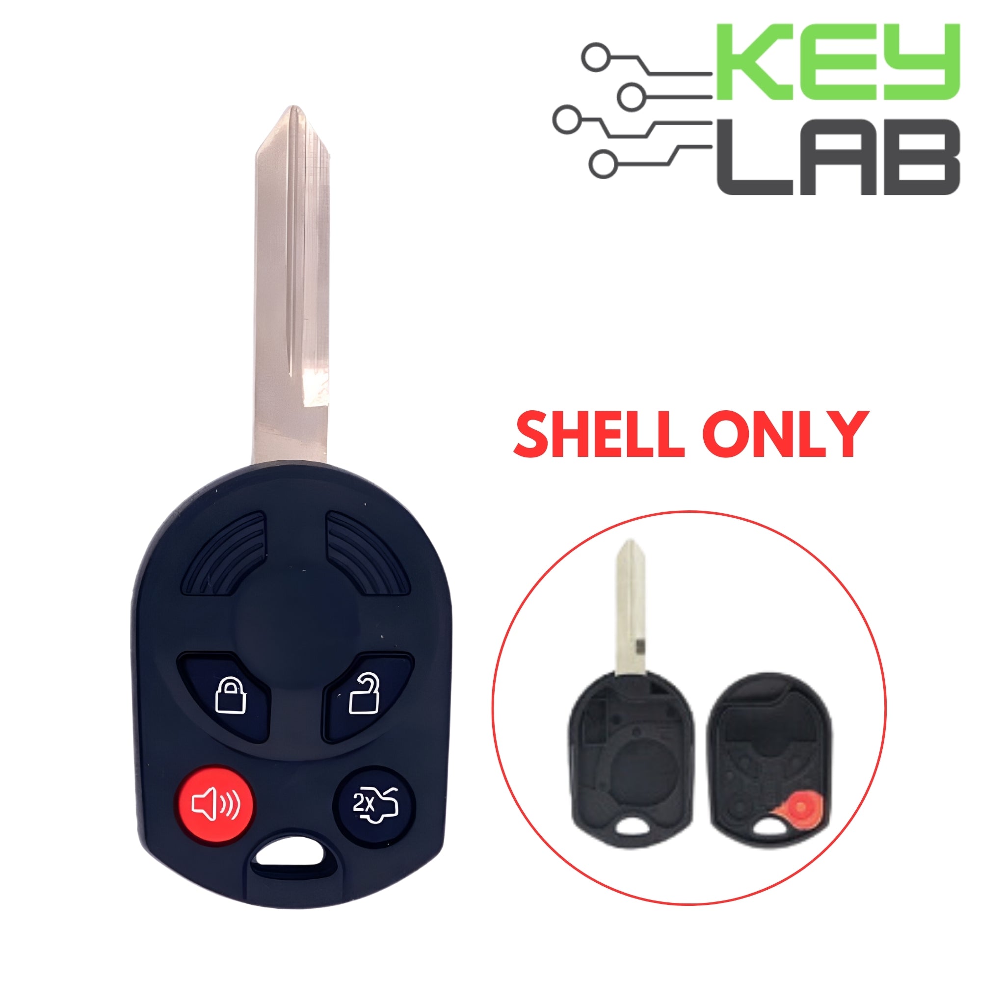 Ford 2007-2011 Remote Head Key 4B SHELL for OUCD6000022 - Royal Key Supply