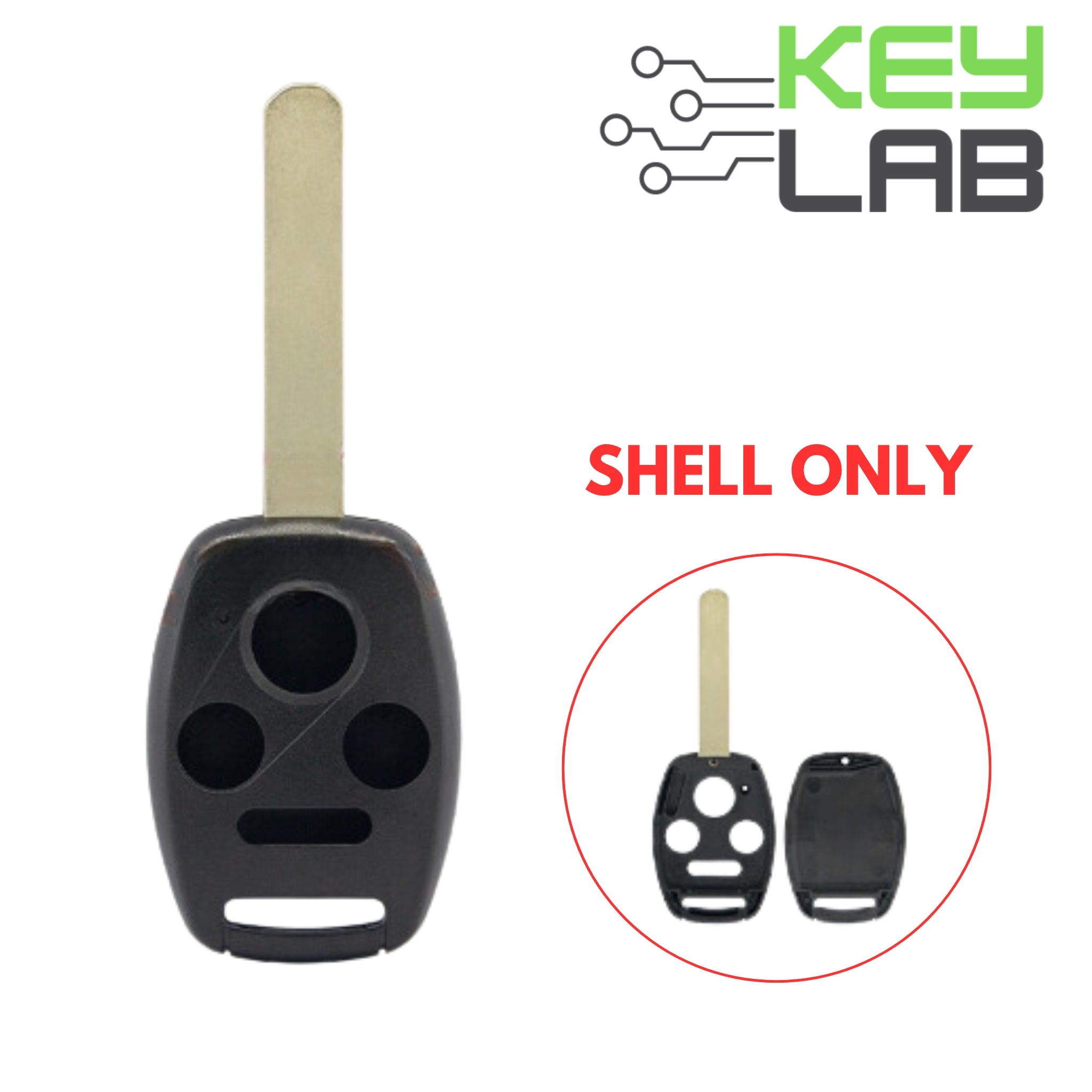Honda 2005-2013 Remote Key SHELL (w/ Chip Room) for OUCG8D-380H-A, MLBHLIK-1T, KR55WK49308, N5F-S0084A - Royal Key Supply