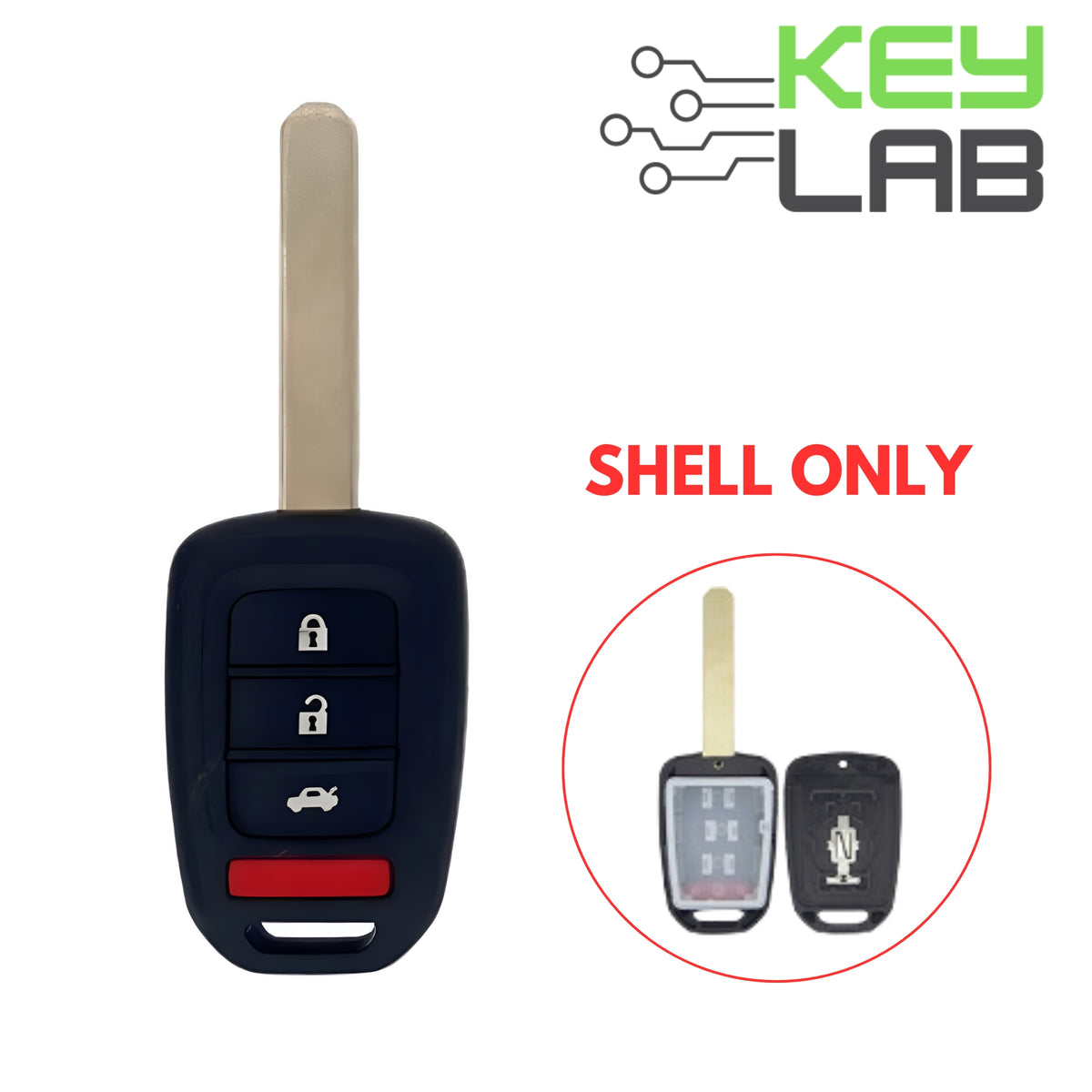 Honda 2013-2017 Remote Head Key SHELL 4B for MLBHLIK6-1T - Royal Key Supply