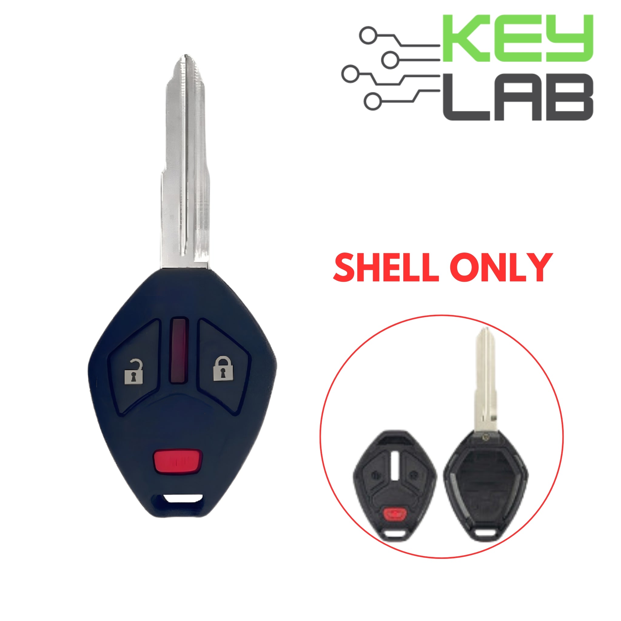 Mitsubishi 2007-2017 Remote Head Key SHELL for OUCG8D-625M-A - Royal Key Supply