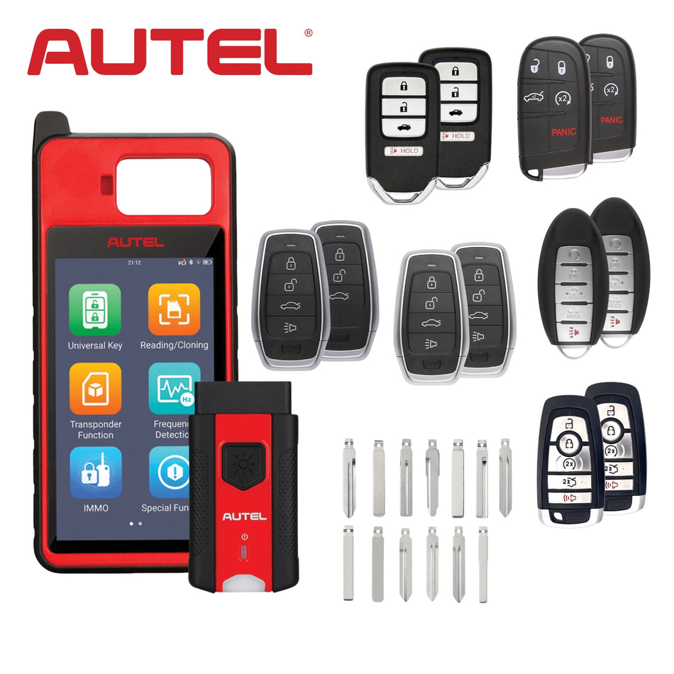 Universal Key Starter Kit - Autel KM100 + MaxiVCI V200 + 12 Universal Keys + 13 Universal Blades