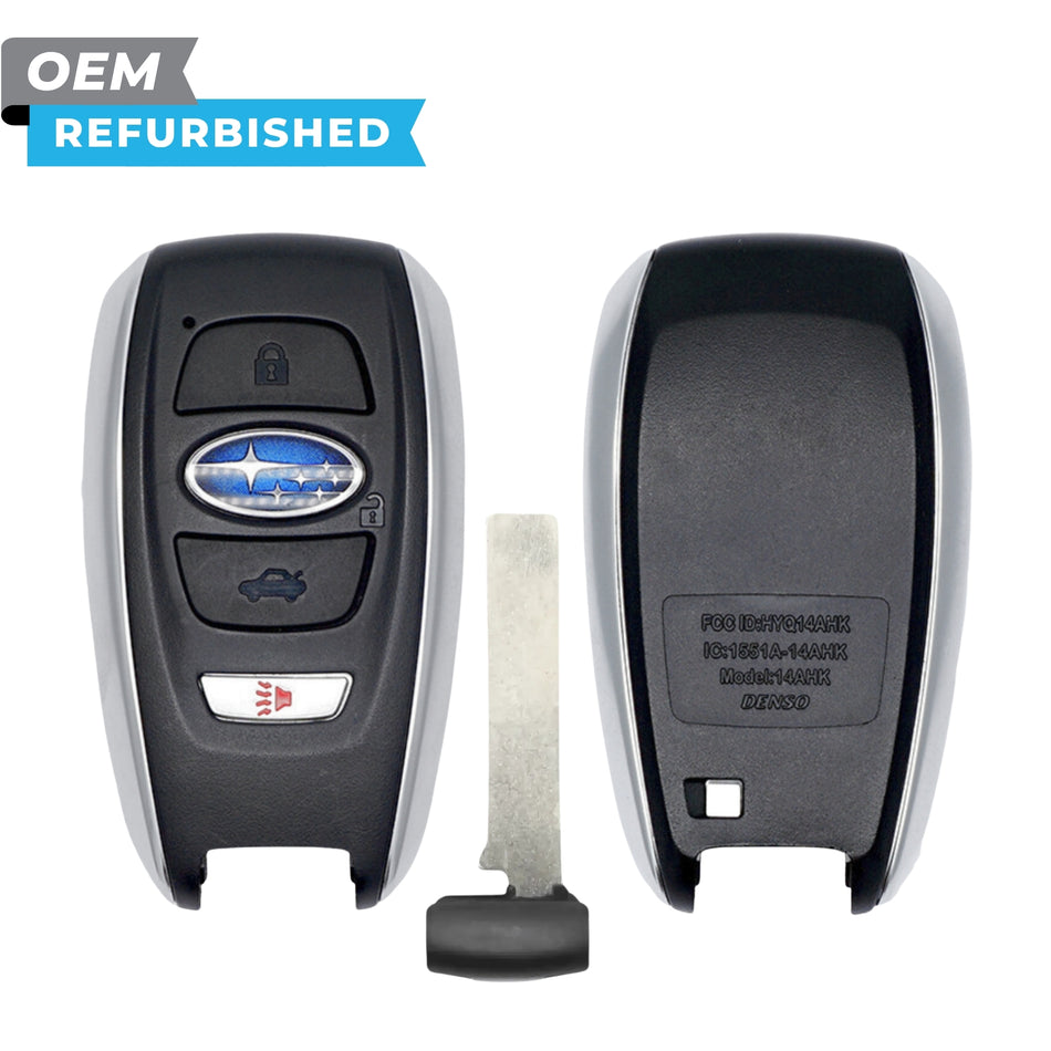 Subaru Refurbished 2017-2024 XV Crosstrek, Impreza, Ascent, Forester, Legacy Smart Key 4B Trunk FCCID: HYQ14AHK PN# 88835-FL03A