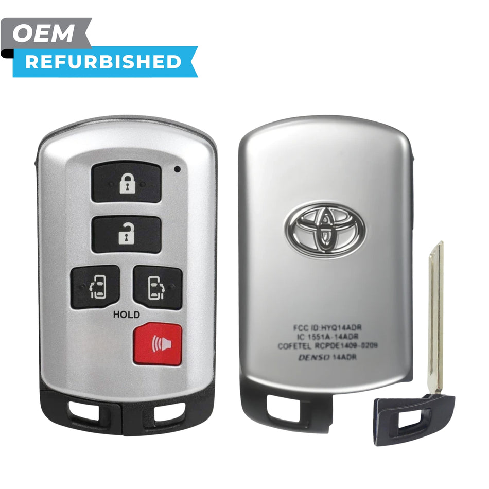 Toyota Refurbished 2017-2020 Sienna, Smart Key 5B L Sliding Door/R Sliding Door FCCID: HYQ14ADR PN# 89904-08040