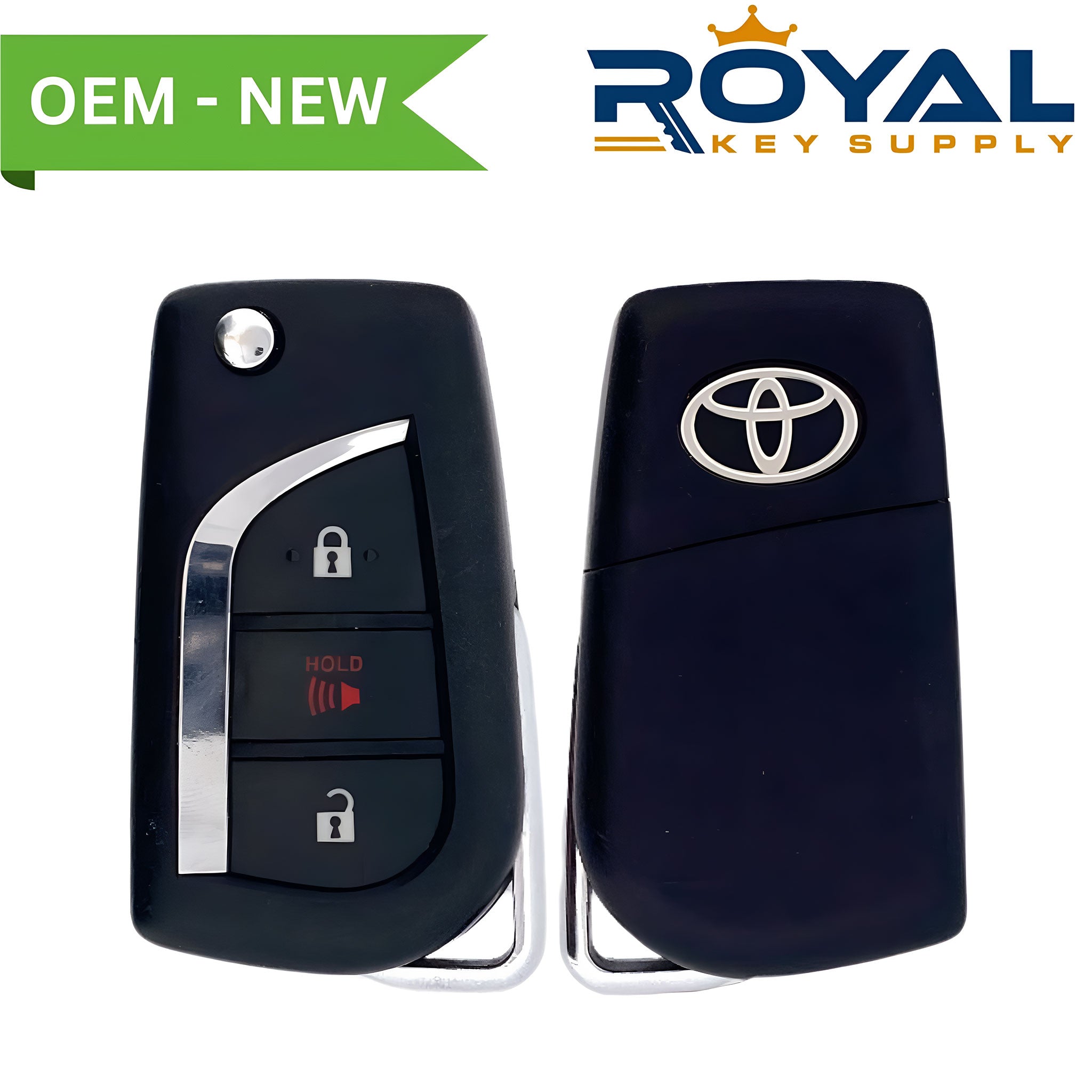 Toyota New OEM 2018-2020 C-HR Remote Flip Key 3B FCCID: MOZB97TZ PN# 89070-F4080 - Royal Key Supply
