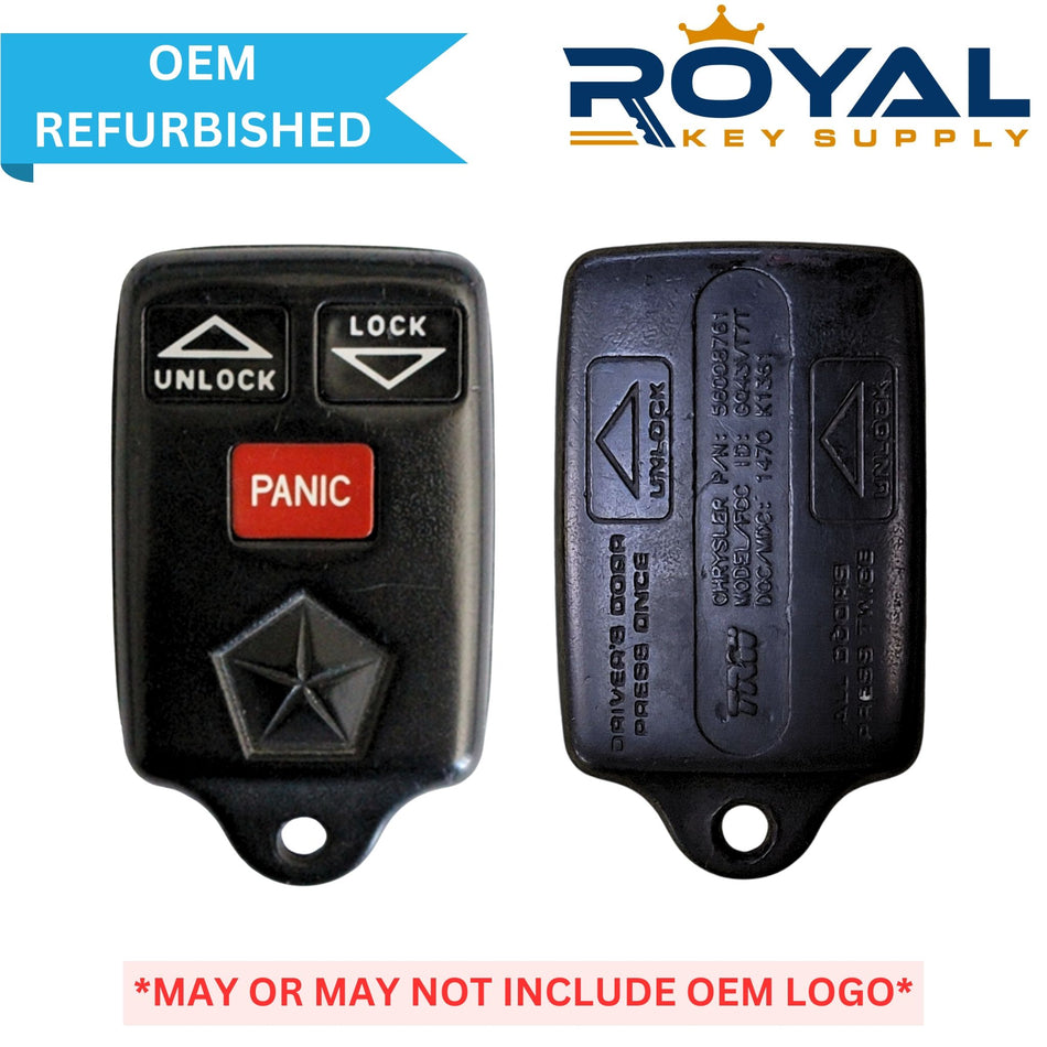 Dodge Refurbished OEM 1996-1999 Grand Caravan Keyless Entry Remote 3 Button FCCID: GQ43VT7T PN# 56008761