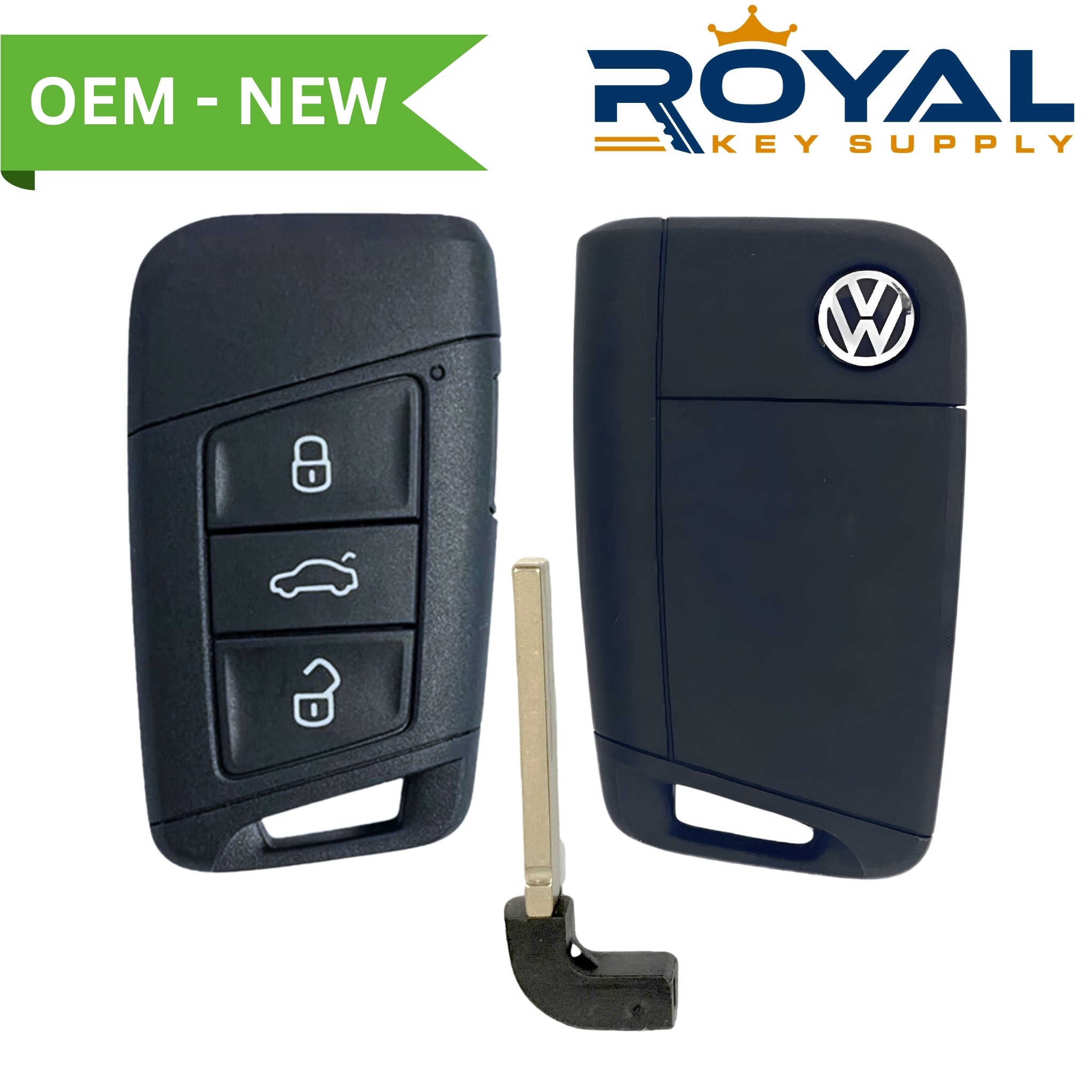 Volkswagen New OEM 2018-2020 Atlas, Passat Prox Key HU162-T (w/ Comfort Access) 4B Trunk FCCID: KR5FS14-US PN# 3G0 959 752 S - Royal Key Supply