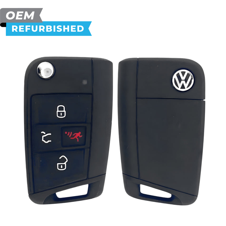 Volkswagen Refurbished OEM 2018-2020 Atlas, Jetta, Golf Remote Flip Key HU162-T (w/ Comfort Access) 4B Trunk FCCID: NBGFS125C1 PN# 5G6 959 752 BM