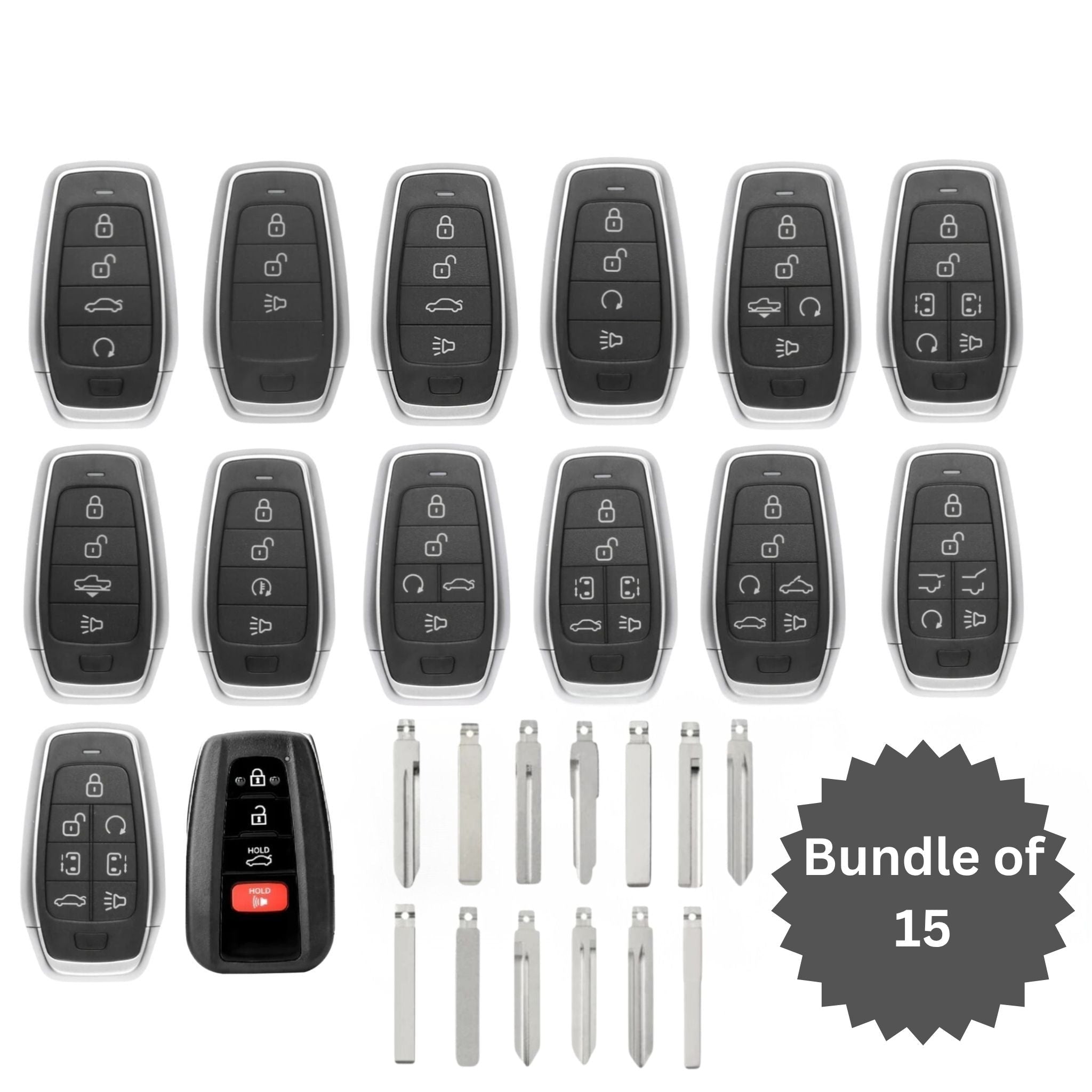 Autel Universal Key Starter Kit - Bundle of 14 Universal Smart Keys + 13 Universal Blades - Royal Key Supply