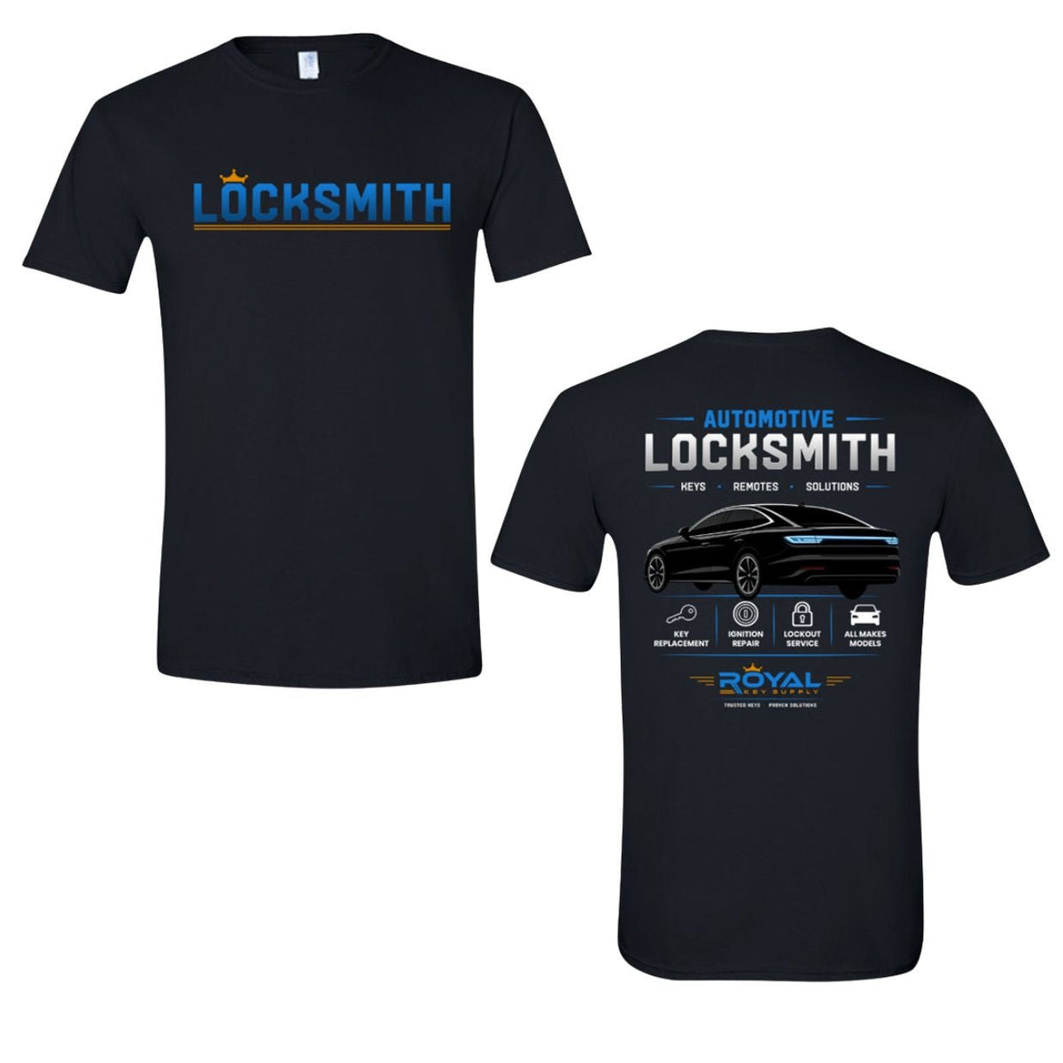 Auto Locksmith Graphic T-Shirt (Blue) - Royal Key Supply
