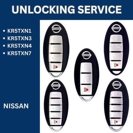 Smart Key Unlocking Service - For Nissan - FCCID: KR5TXN1, KR5TXN3, KR5TXN4, KR5TXN7 - Royal Key Supply