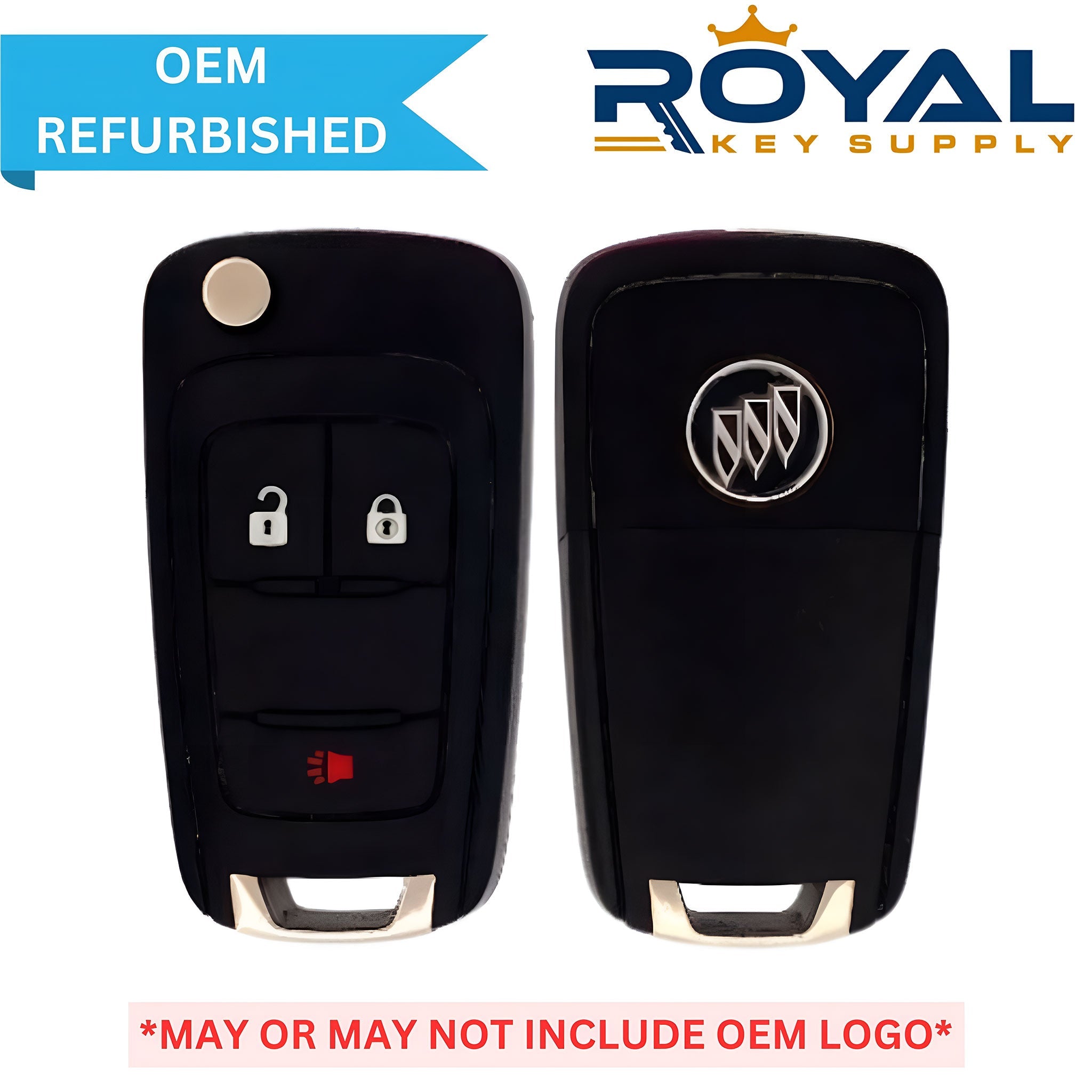 Buick Refurbished 2014 - 2018 Encore Remote Flip Key 3B FCCID: AVL - B01TAC PN# 13565812 - Royal Key Supply