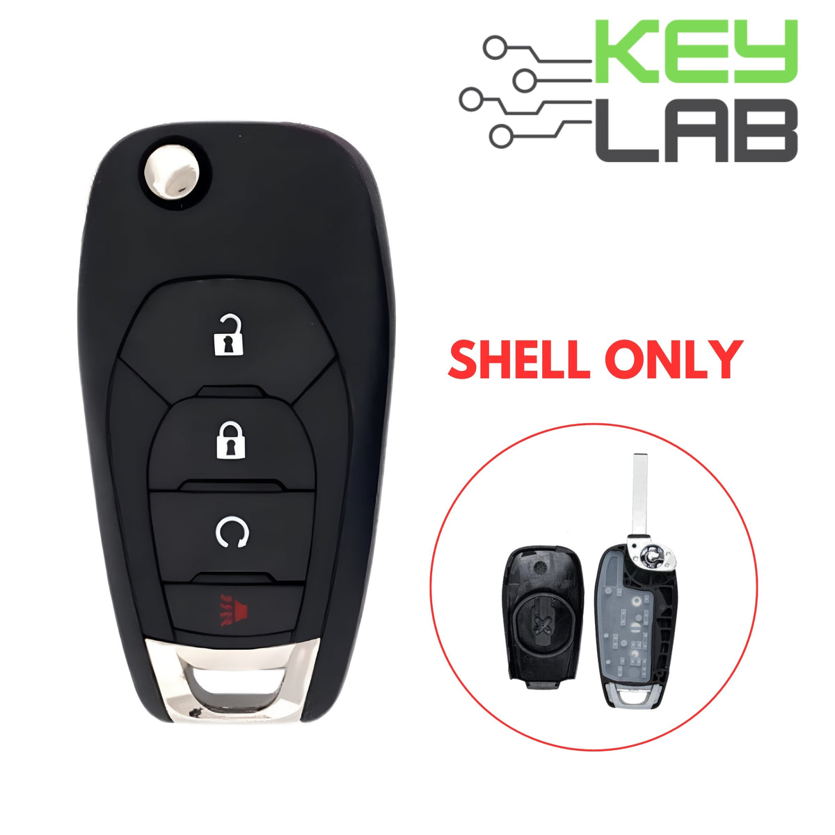 Chevrolet 2019 - 2022 Remote Flip Key SHELL for LXP - T004/LXP - T003 - Royal Key Supply