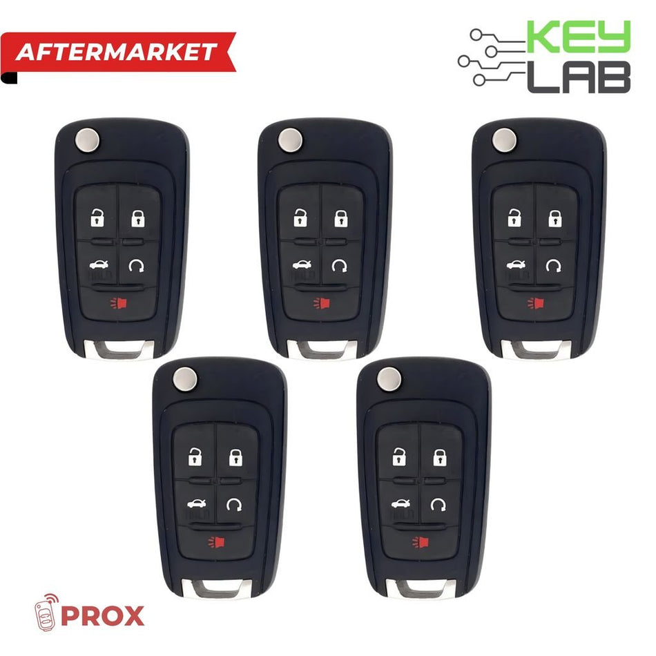Chevrolet Aftermarket 2011 - 2021 Cruze, Impala, Malibu Remote Flip Key (PEPS) 5B Trunk/Remote Start FCCID: OHT05918179 PN 5927058 (Pack of 5) - Royal Key Supply