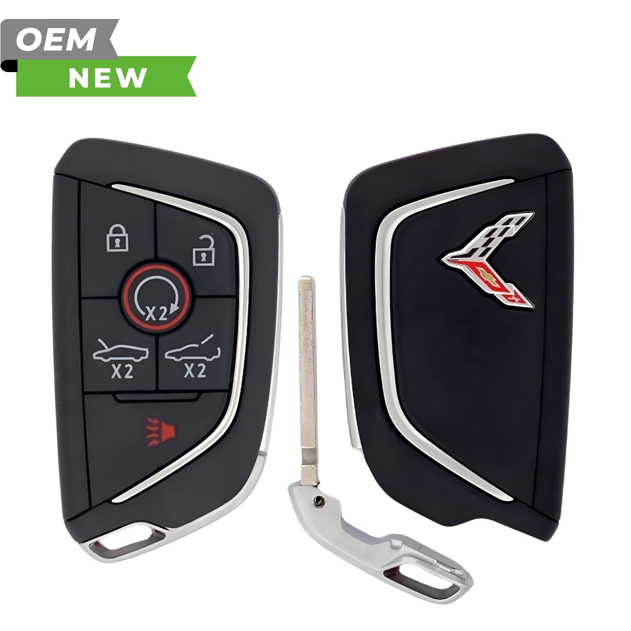 Chevrolet New OEM 2020 - 2025 Corvette C8 Smart Key (Chrome) 6B Trunk/Starter/Hood PN 13545161 - Royal Key Supply