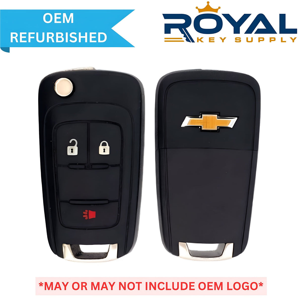 Chevrolet Refurbished 2012 - 2018 Sonic, Impala, Spark Remote Flip Key 3B FCCID: KR55WK50073 PN# 13579221 - Royal Key Supply