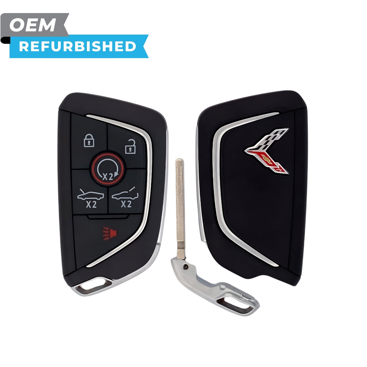 Chevrolet Refurbished 2020-2025 Corvette C8 Smart Key (Chrome) 6B Trunk/Remote Start/Hood FCCID: YG0G20TB1 PN 13536982 - Royal Key Supply
