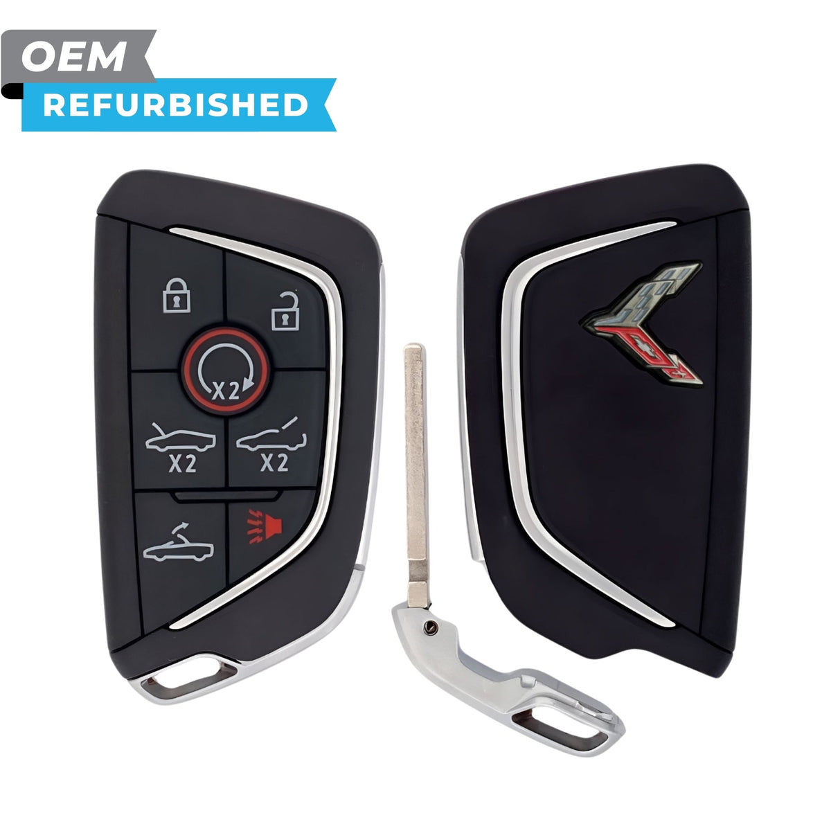 Chevrolet Refurbished 2020-2025 Corvette Smart Key (Carbon Gray) 7B Trunk/Remote Start/Hood/Drop-Top FCCID: YG0G20TB1 PN 13538853 - Royal Key Supply